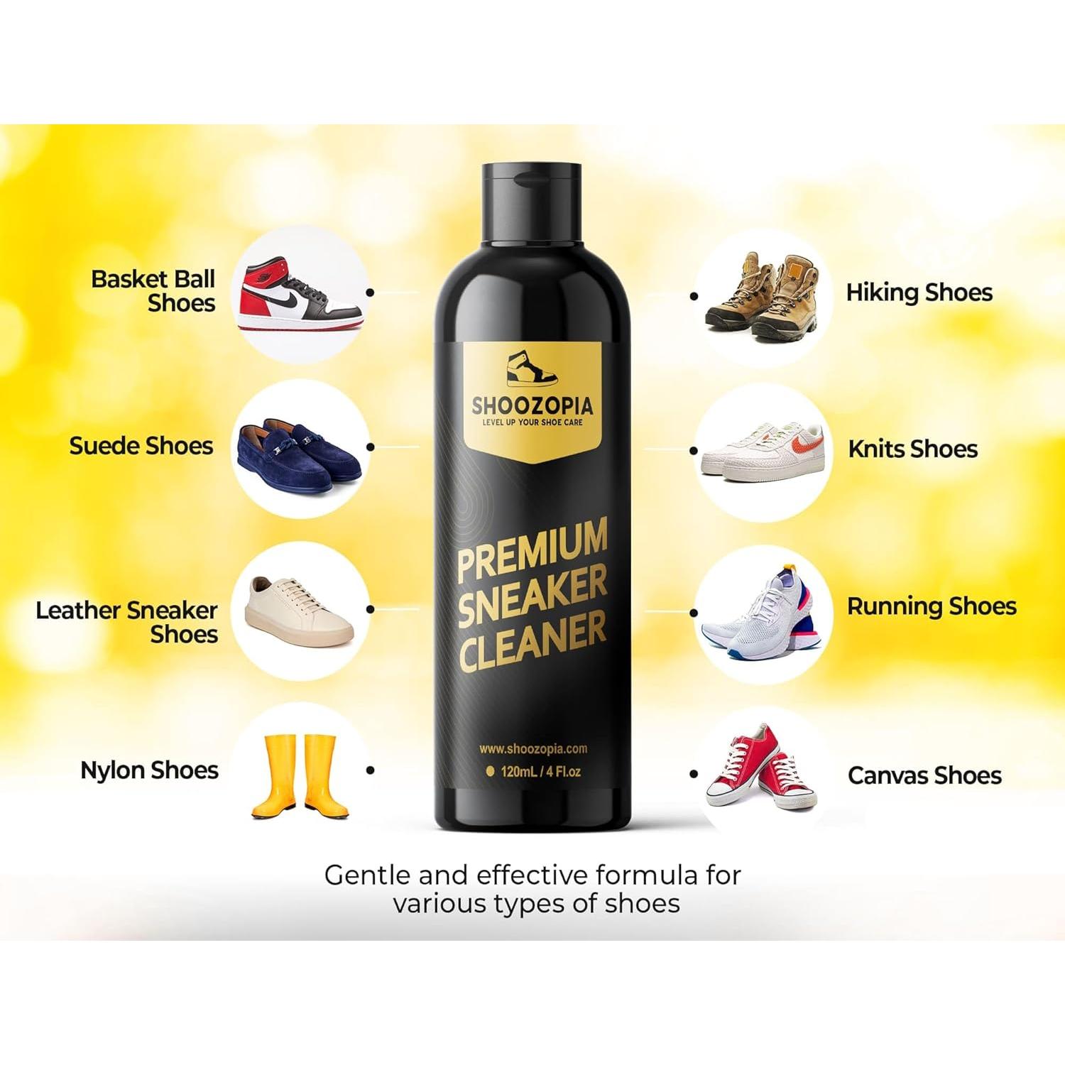 Kit de Limpieza de Zapatos Shoozopia 4oz con Cepillo y Toalla