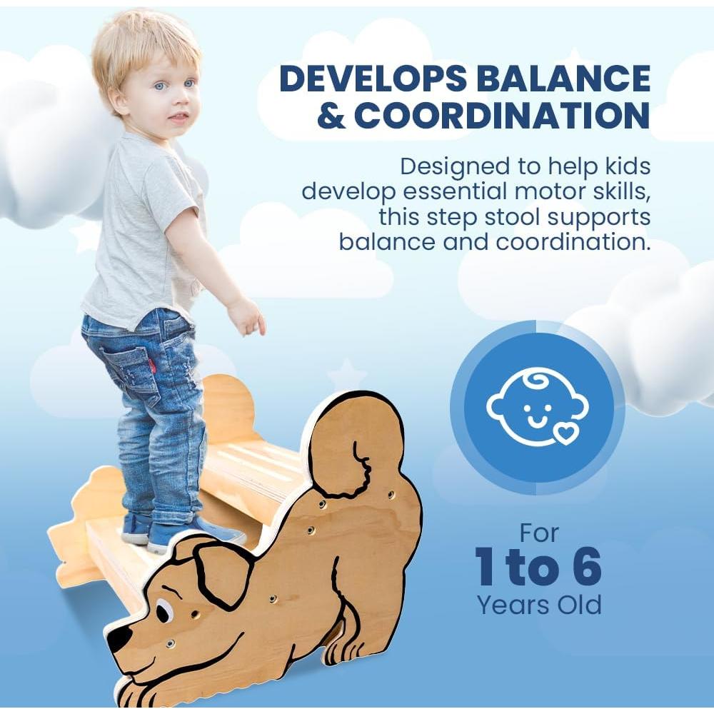 Escalera de Madera para Niños Motherly Haven 2 Escalones Antideslizante