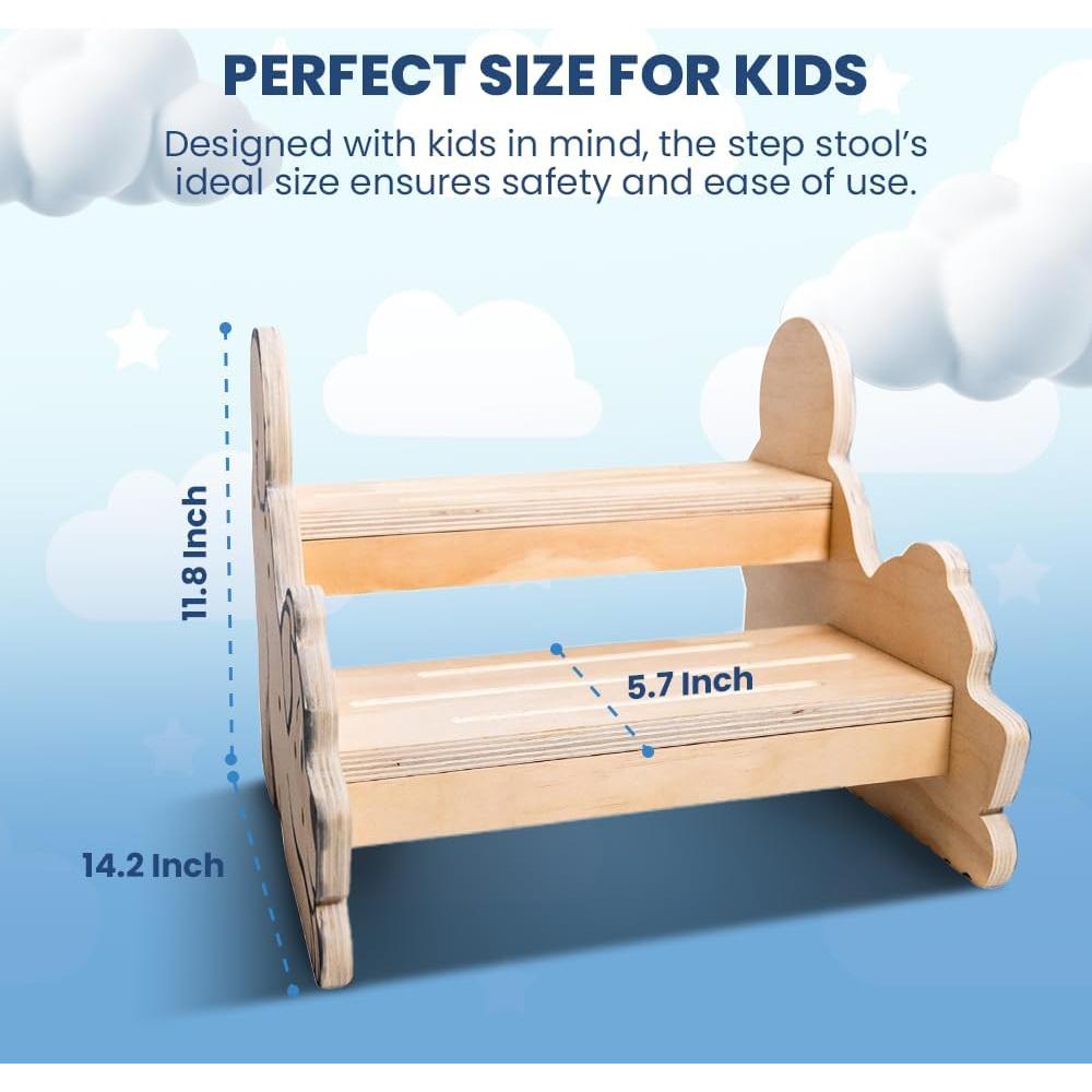 Escalera de Madera para Niños Motherly Haven 2 Escalones Antideslizante