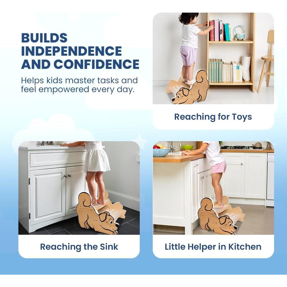 Escalera de Madera para Niños Motherly Haven 2 Escalones Antideslizante