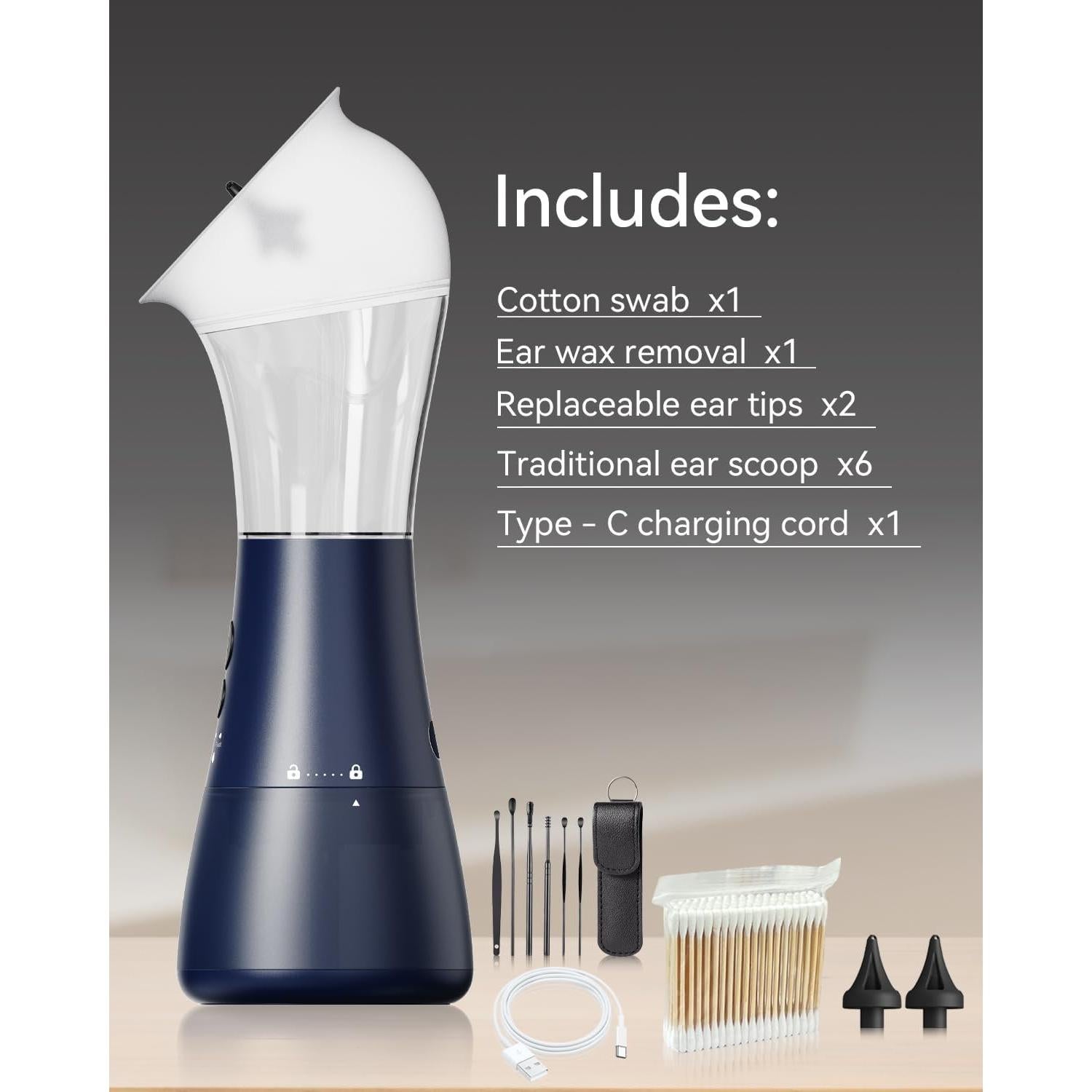 Limpiador de Oídos Eléctrico Acutedge con Tanque Integrado - 4 Modos