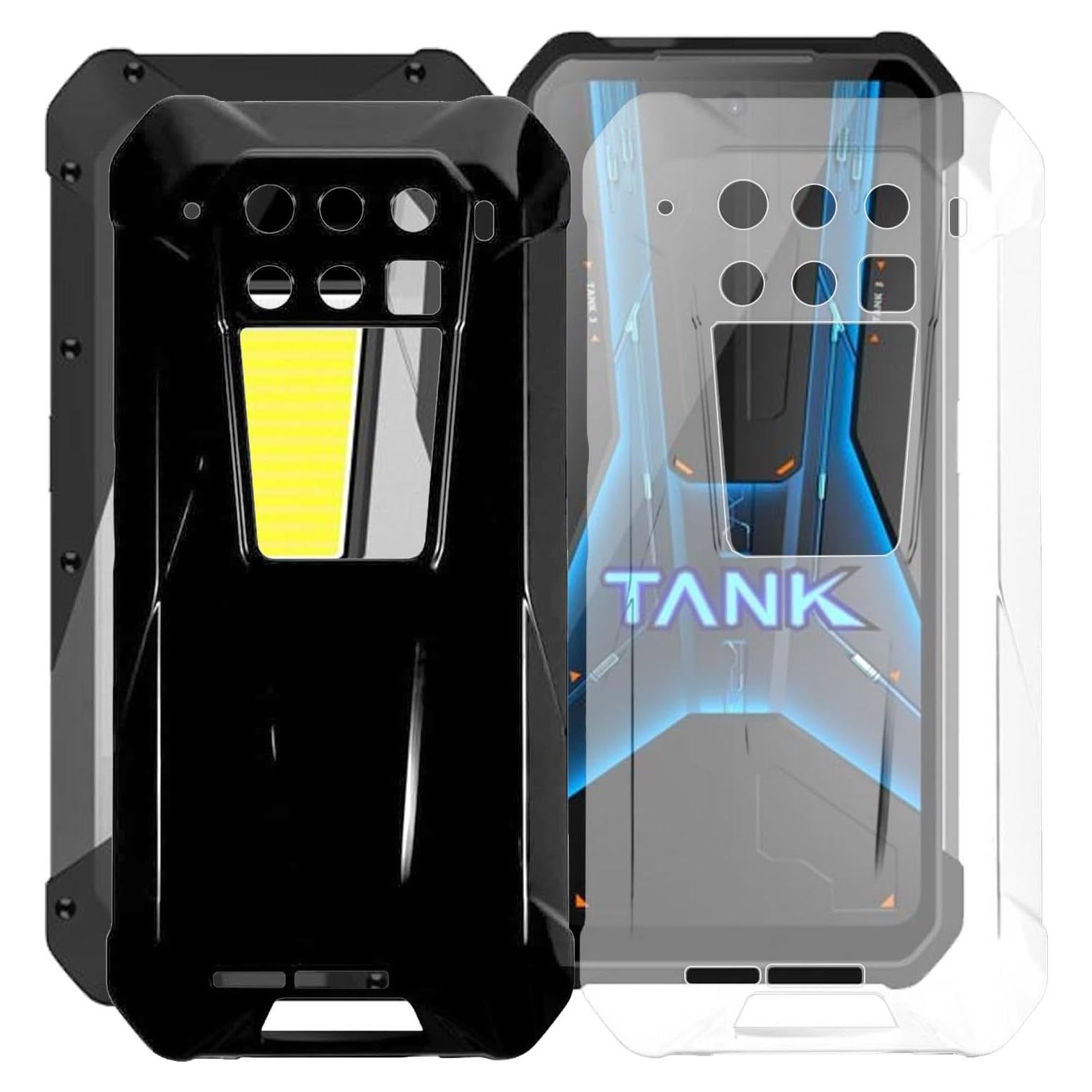 Funda Antichoque KJYFOANI para Unihertz Tank 3 Pro - Negro y Transparente