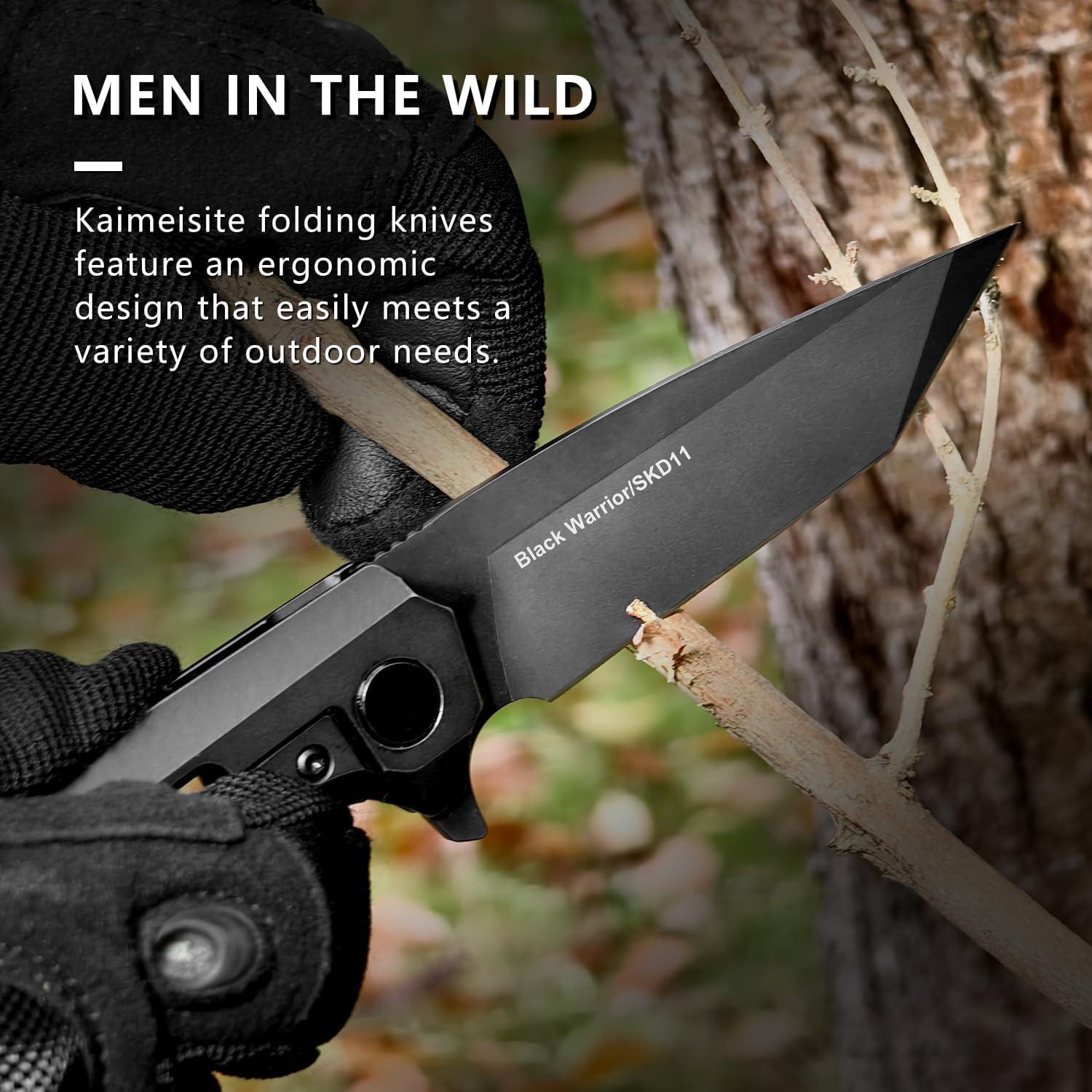 Cuchillo de bolsillo plegable Kaimeisite - Hoja D2 8.89 cm