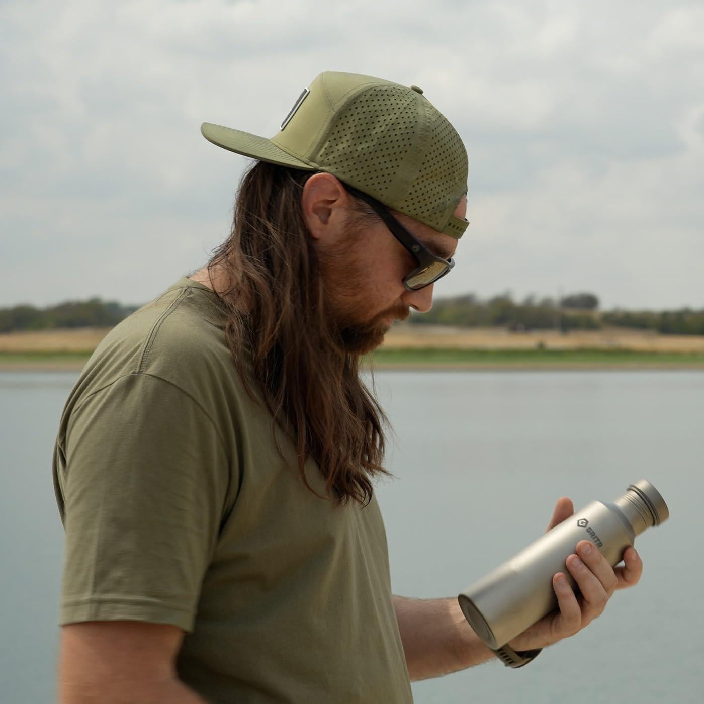 Botella de Agua Deportiva GRITR 700 ml Titanio Ultraligera