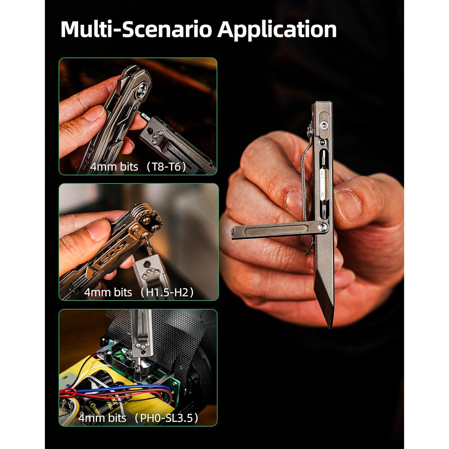 Multiherramienta MecArmy RL4 de Titanio EDC con 6 Puntas