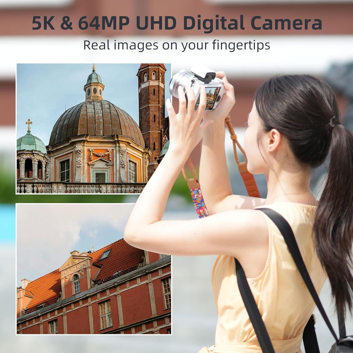 Cámara Digital ORDRO G730 64MP 5K con Zoom Óptico 12X