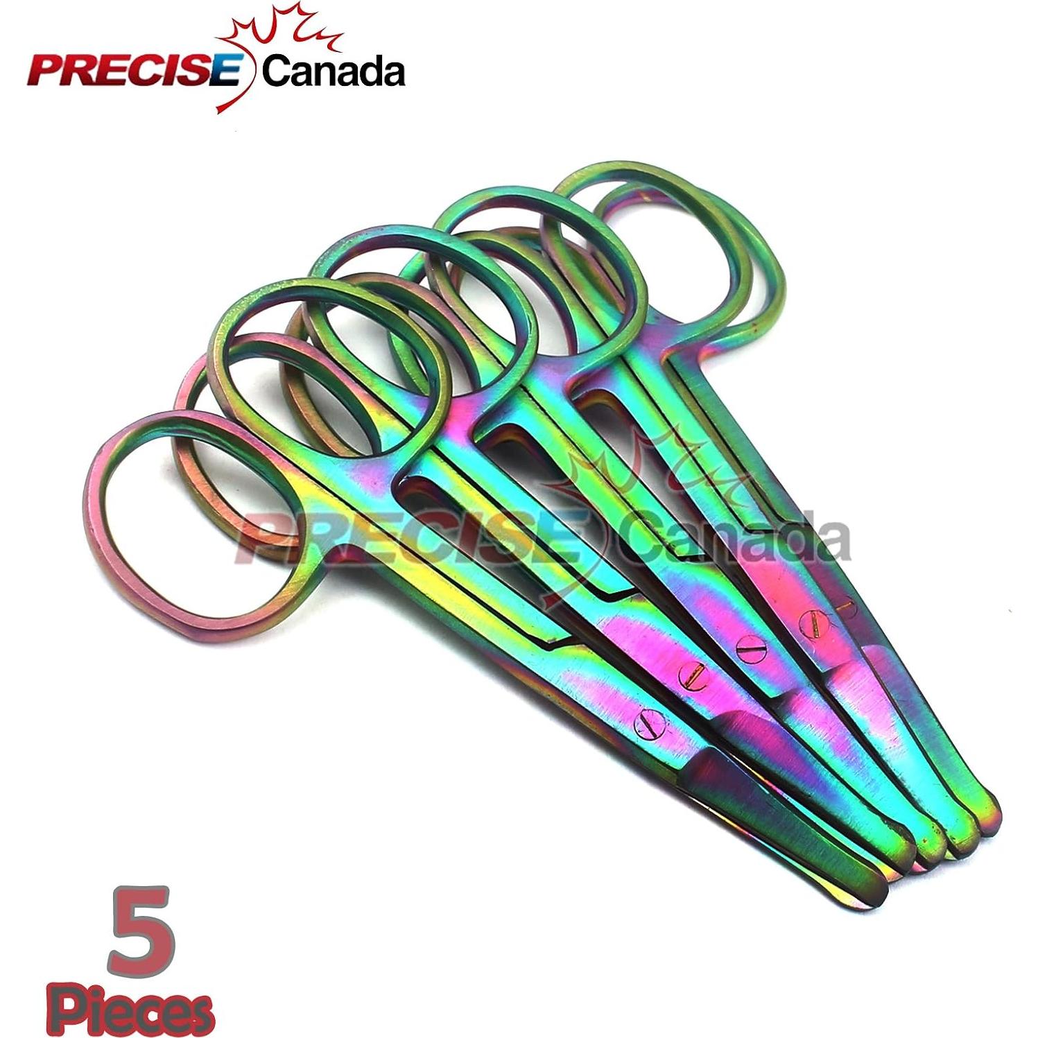 Juego de 10 Tijeras de Seguridad Rainbow Multi Titanio 8.89 cm