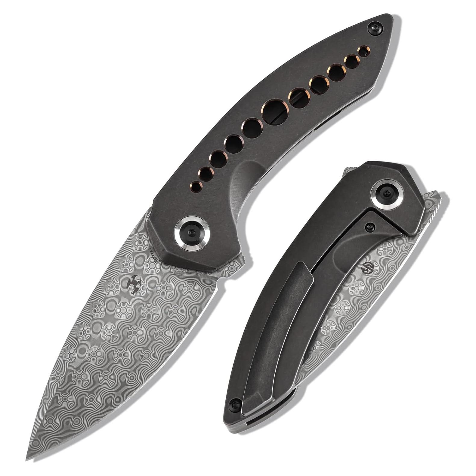 Cuchillo Plegable KANSEPT ODD 21 Damasco Titanio 7.8cm