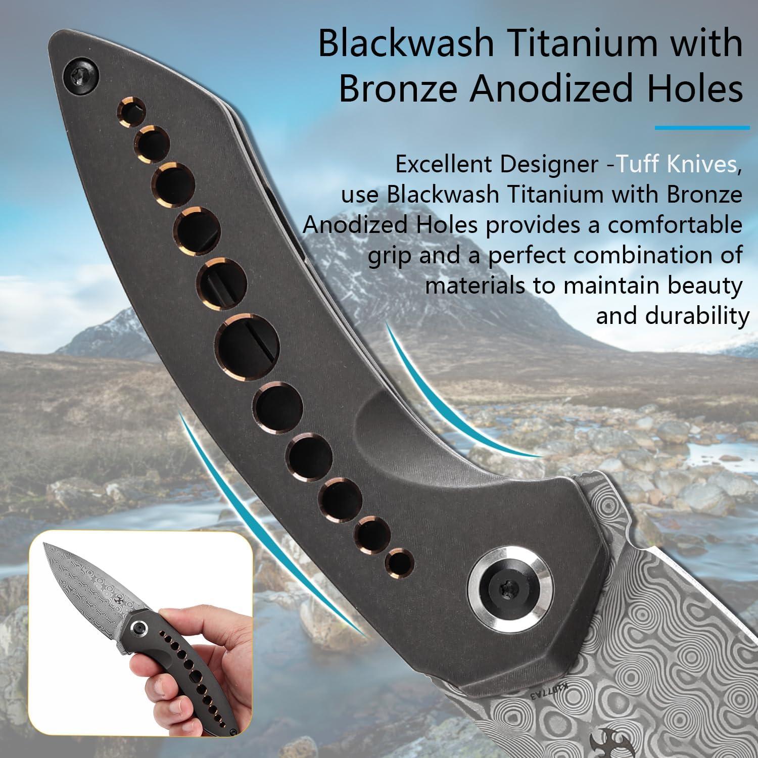 Cuchillo Plegable KANSEPT ODD 21 Damasco Titanio 7.8cm