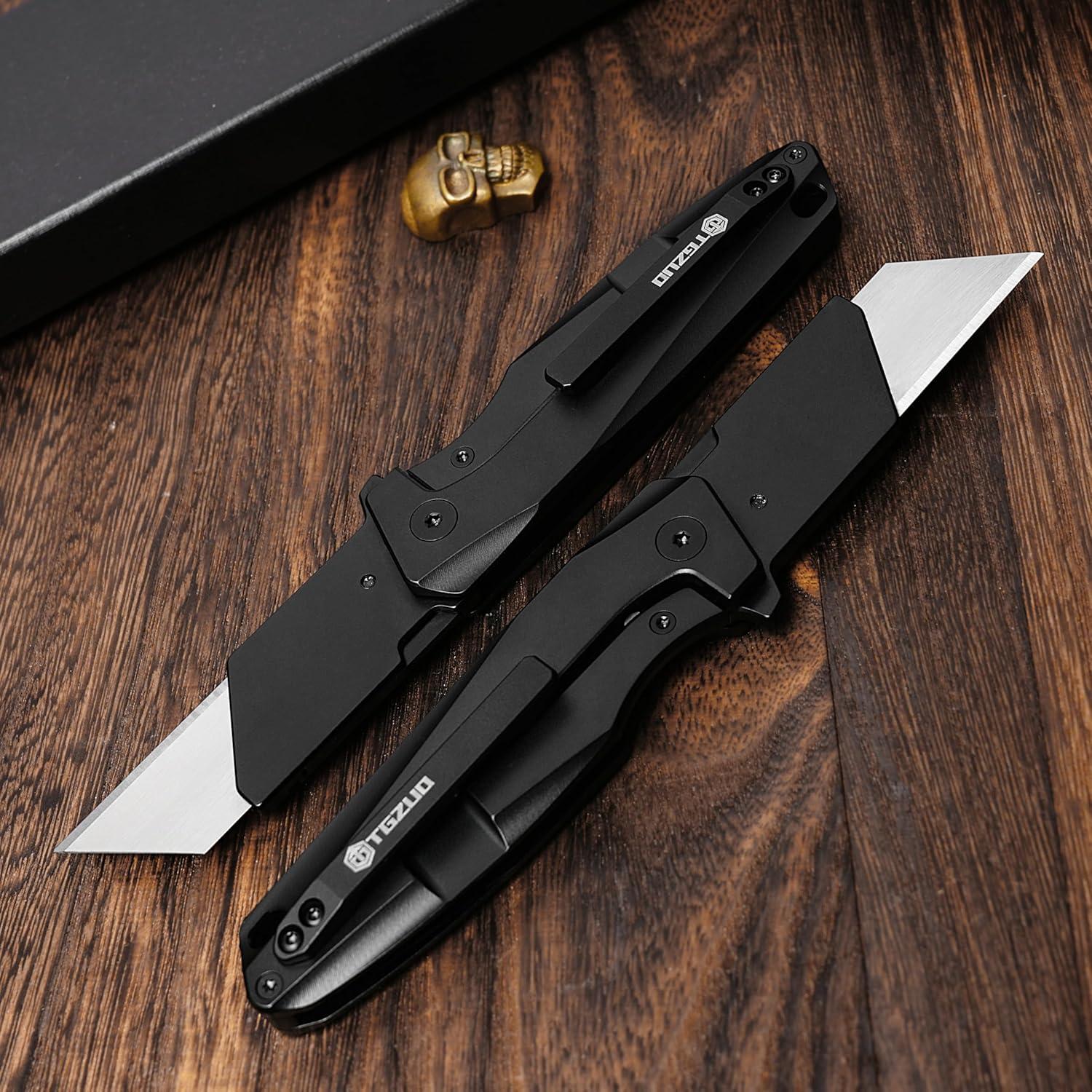 Cuchillo Utilitario TGZUO Q28-1 Titanio con 10 Hojas Reemplazables