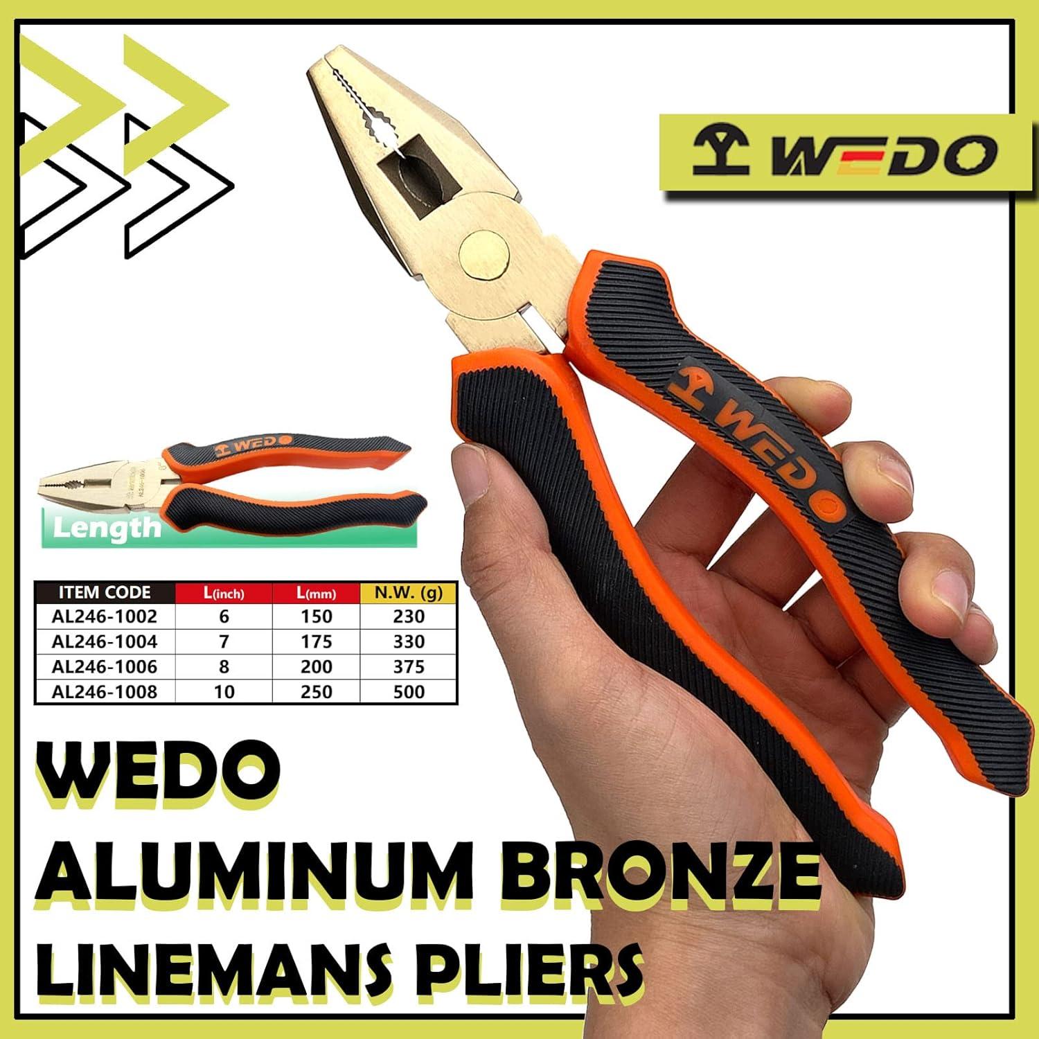 Alicates de Liniero WEDO 175mm Sin Chispas Ergonómicos