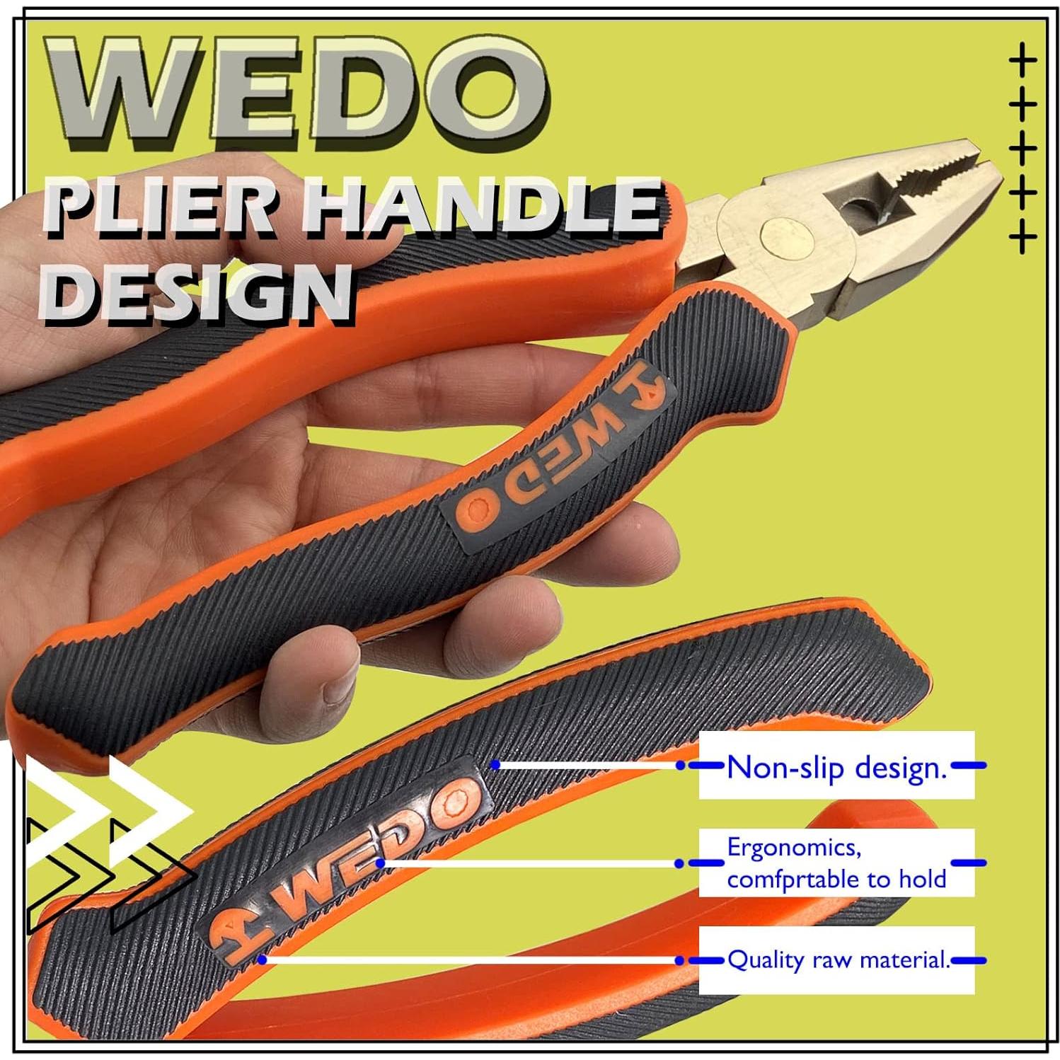 Alicates de Liniero WEDO 175mm Sin Chispas Ergonómicos