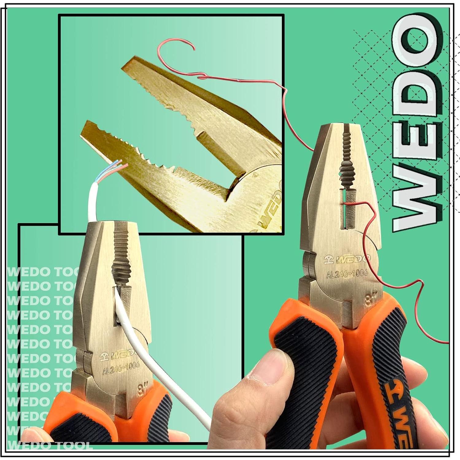 Alicates de Liniero WEDO 175mm Sin Chispas Ergonómicos