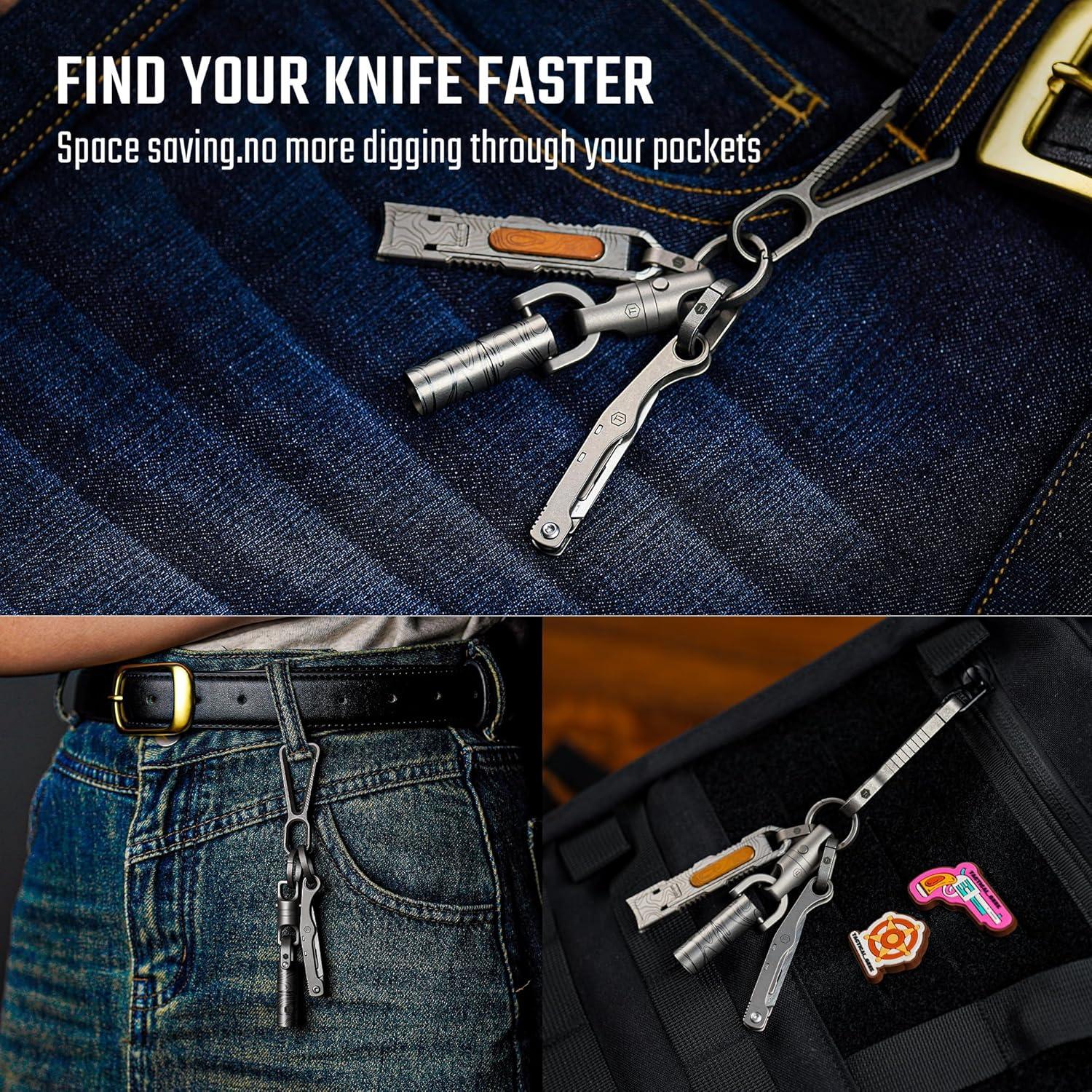 Cuchilla de Utilidad KeyUnity KK13 con Mango de Titanio 11.14 cm