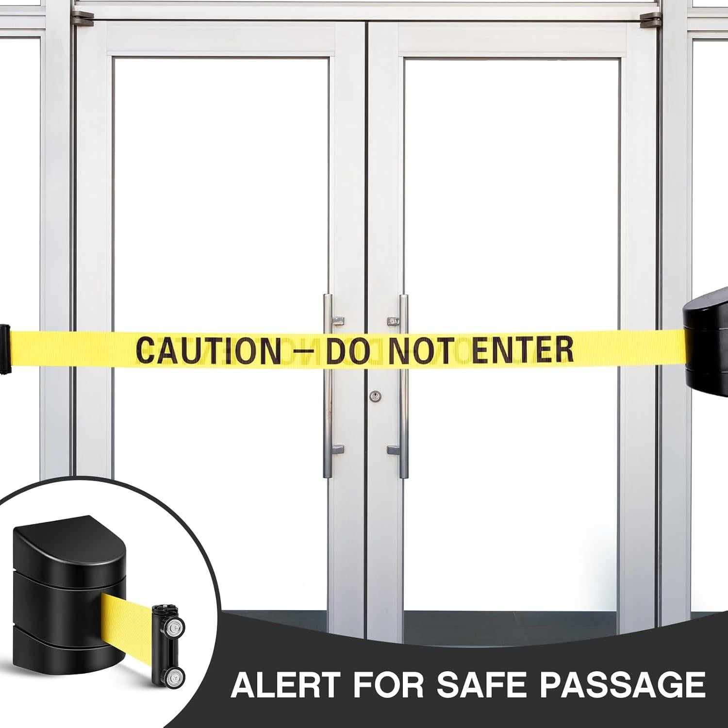 Barrera Retráctil Magnética Barydat 5.0 m Precaución No Entrar