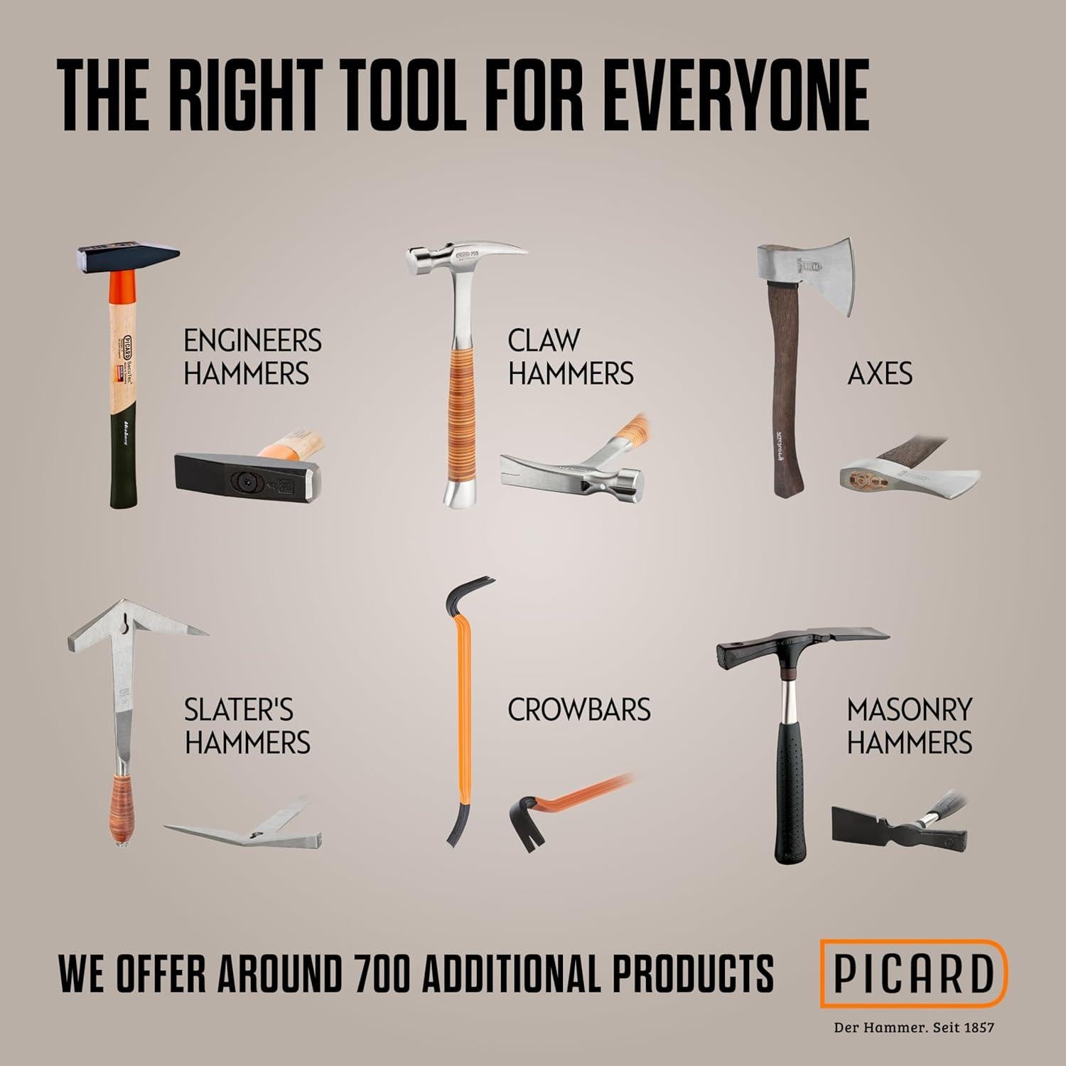 Martillo de Minería Picard SecuTec 1250g con Mango de Hickory