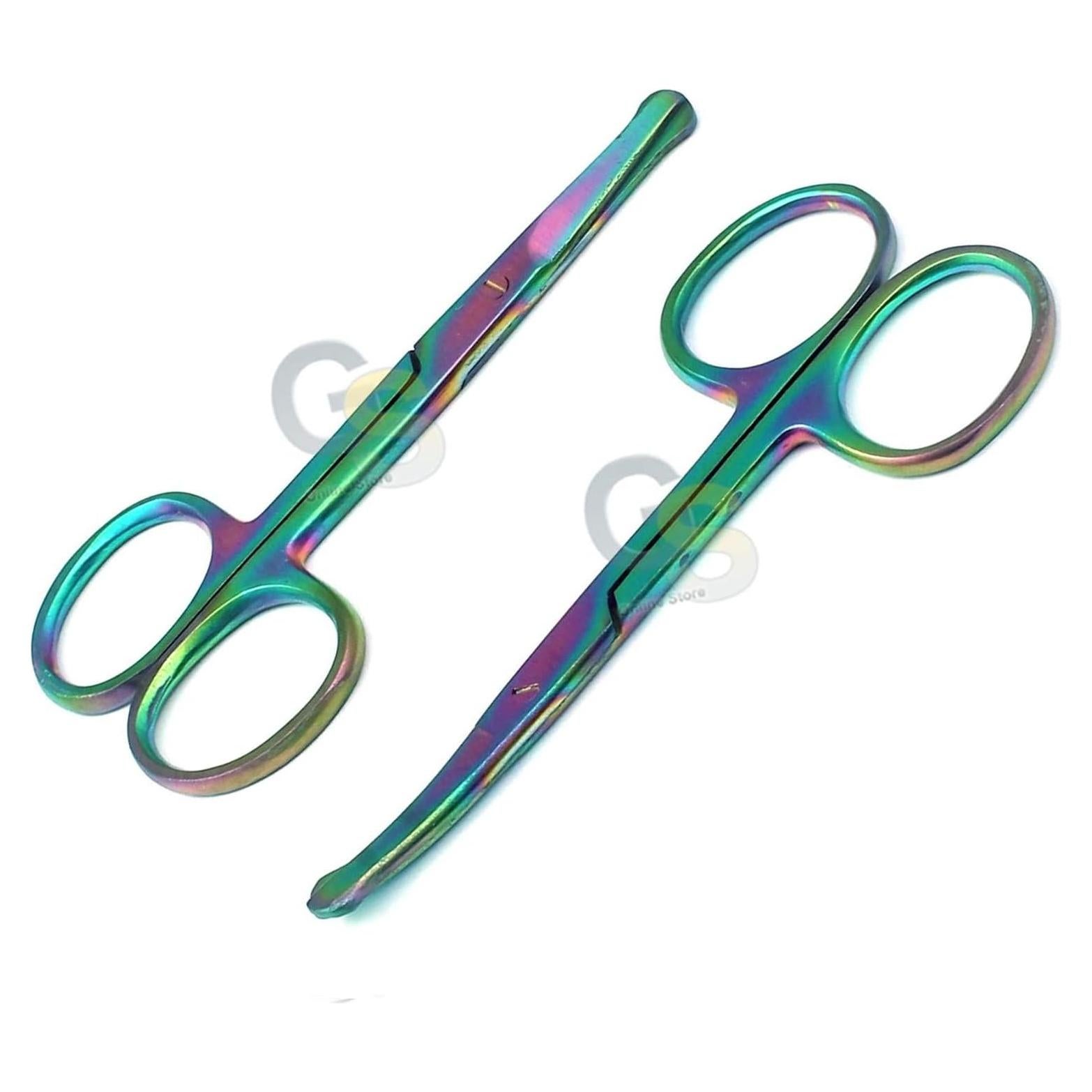 Conjunto de 2 Tijeras de Seguridad G.S para Nariz y Bigote - Acero Inoxidable