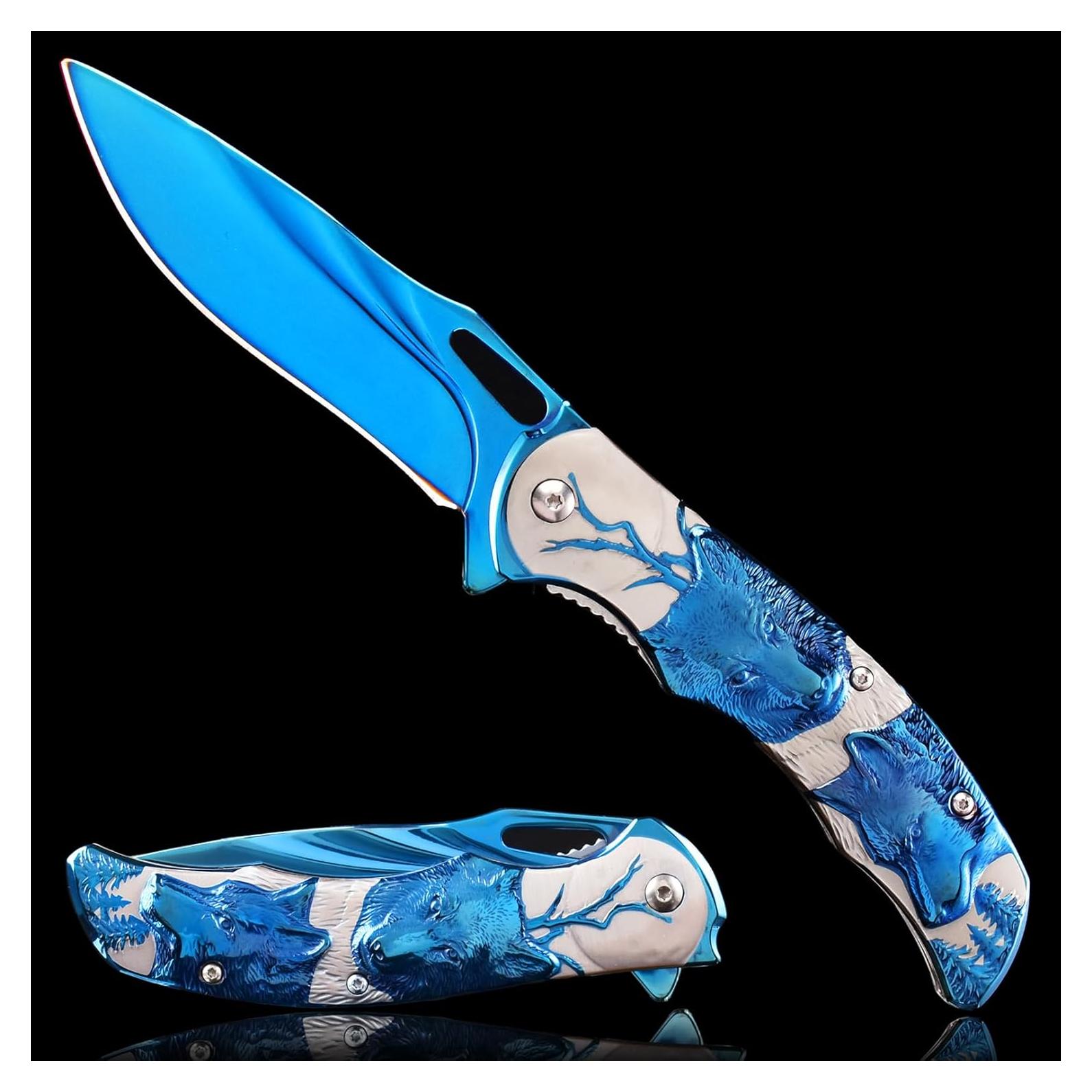 Cuchillo Plegable Vividstill Azul 20.8cm Titanio 3D EDC