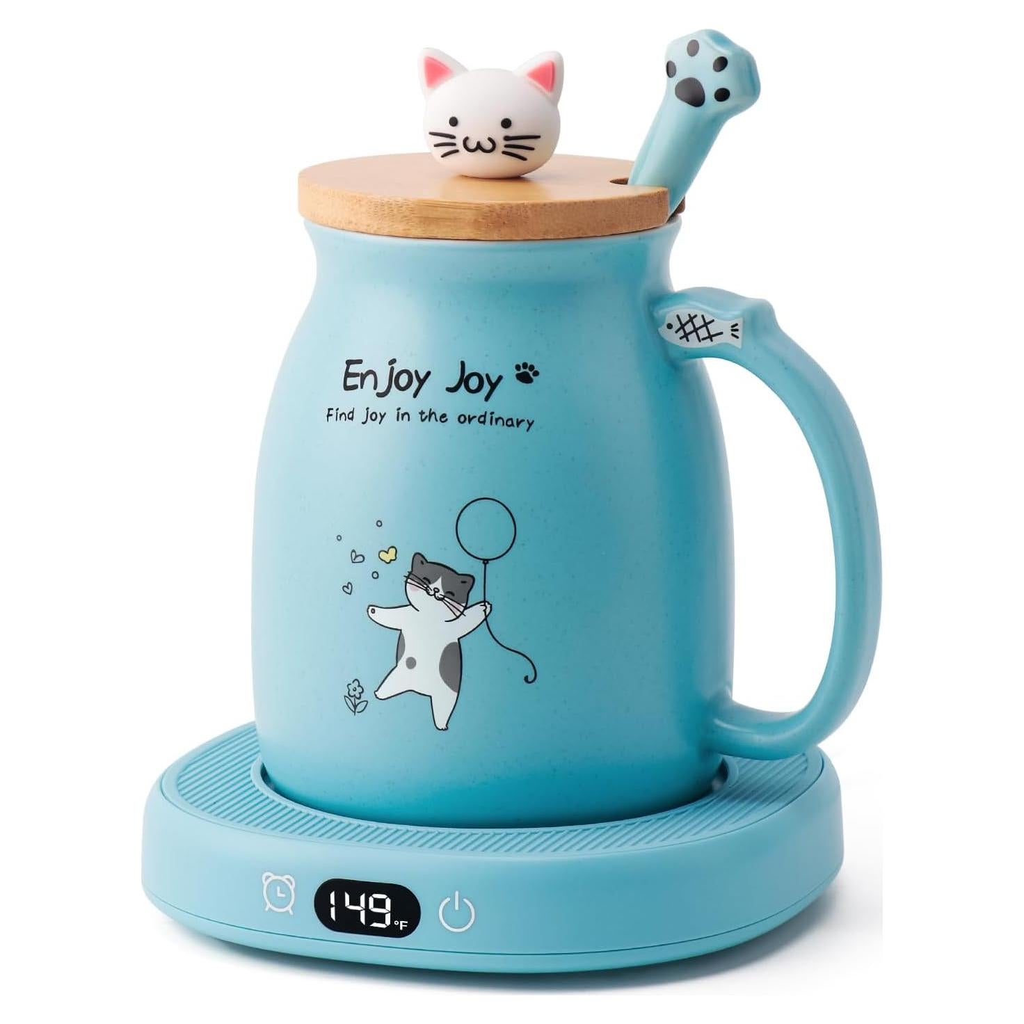 Calentador de Taza Eléctrico Bsigo con Taza de Gato 65 °C