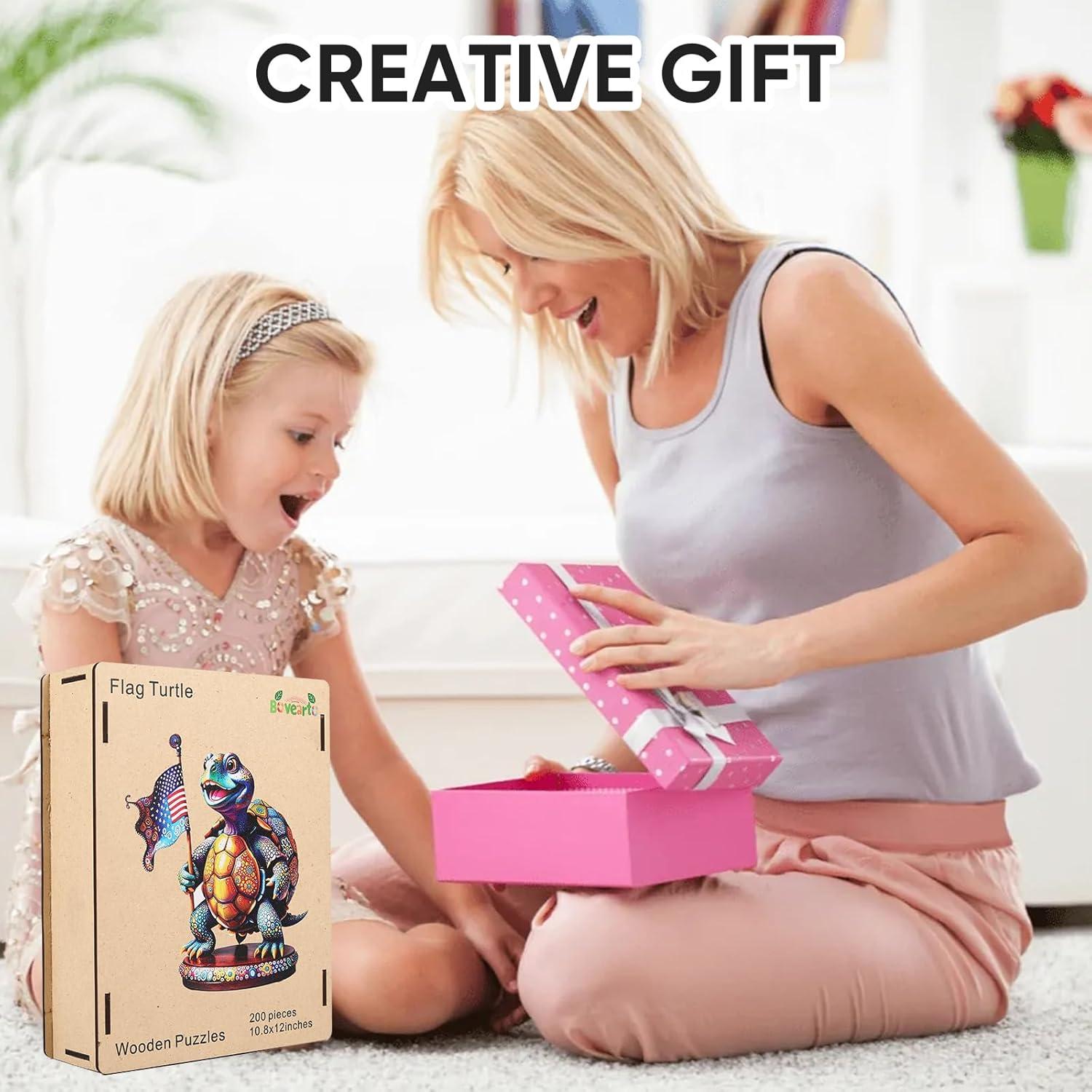 Rompecabezas de Madera Bovearto Tortuga Bandera 215 Piezas