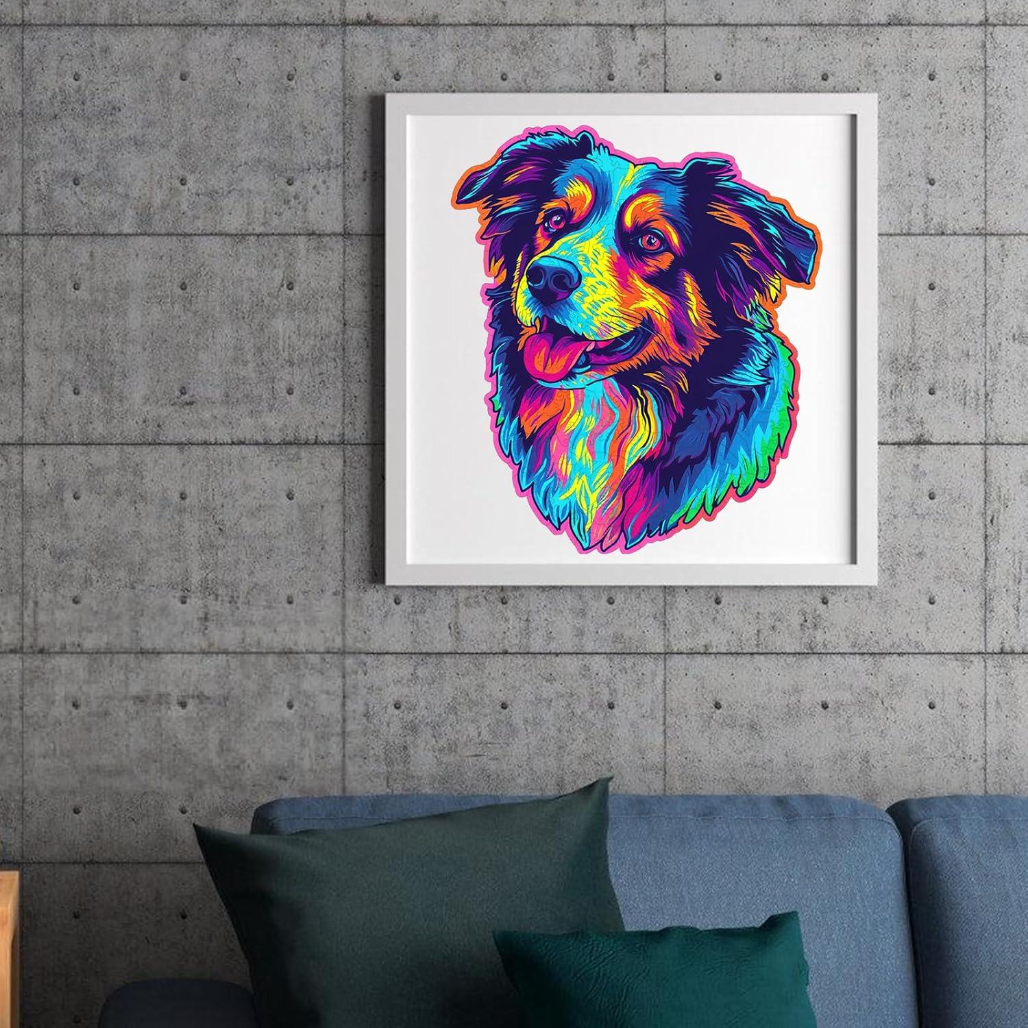 Rompecabezas de Madera Reouinty 200 Piezas Perros Pastor Australiano