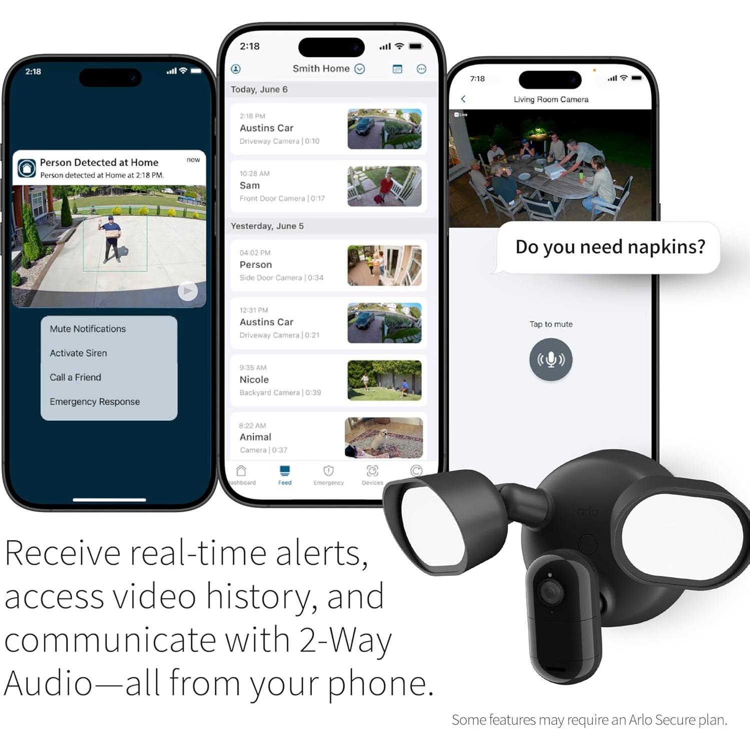 Cámara de Inundación Arlo con Cable 2K HDR Resistente Exterior