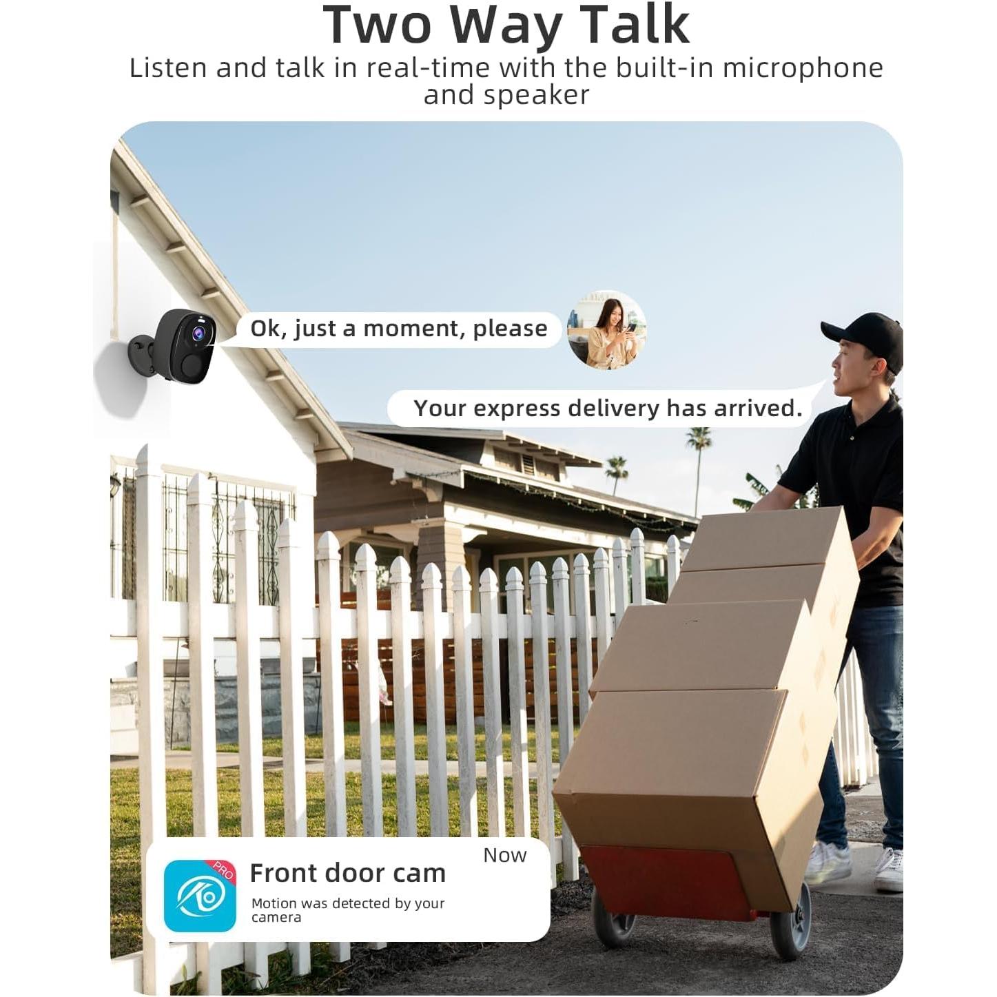 Cámara de Seguridad Inalámbrica ELECCTV 2K WiFi Exterior IP65