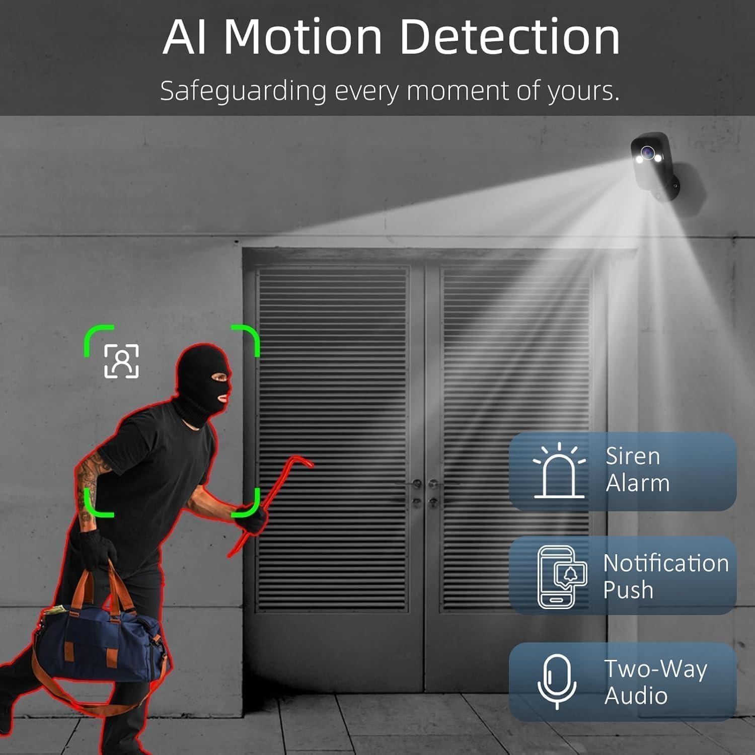 Cámaras de Seguridad Inalámbricas Rraycom 4 Pack 2K AI