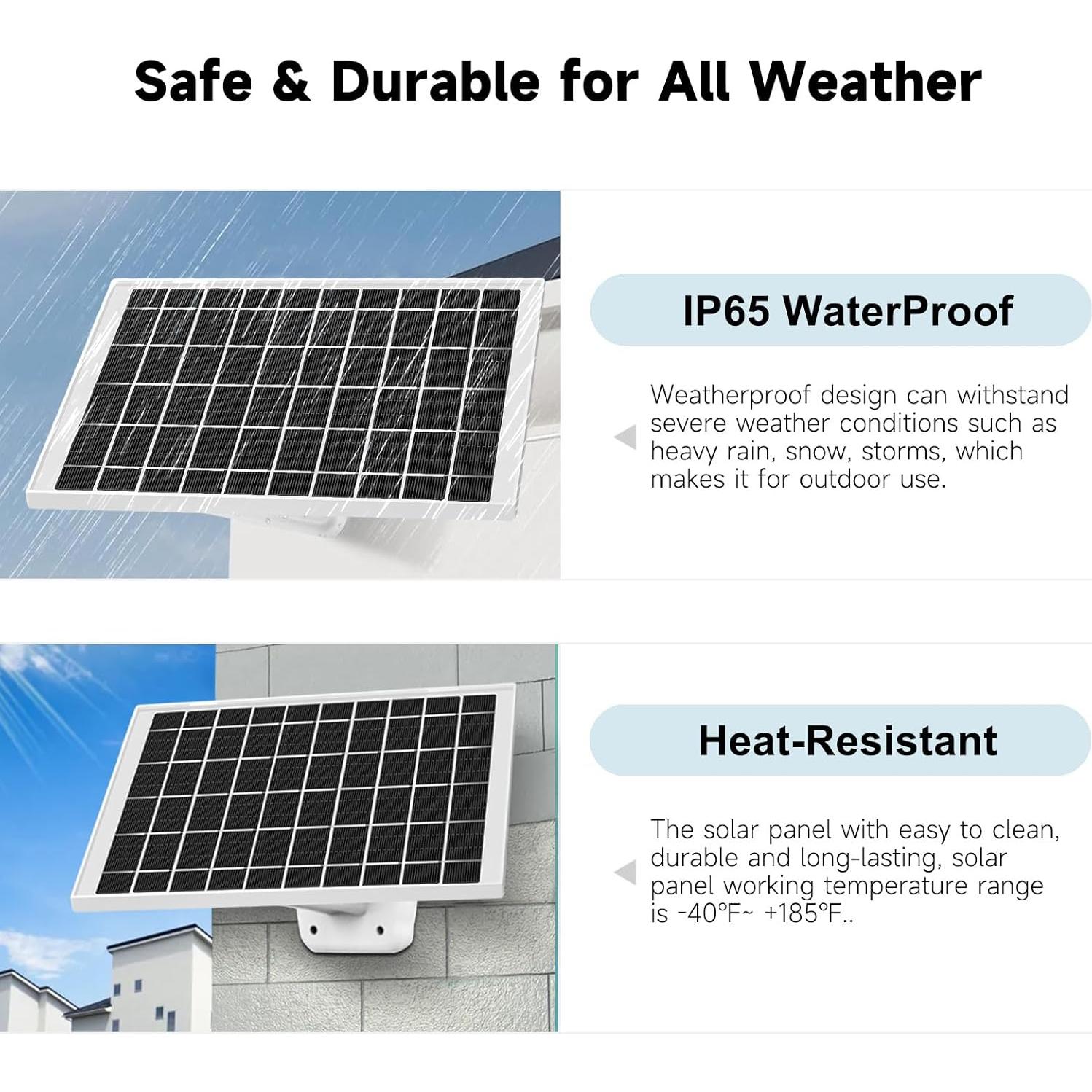 Paquete de 4 Paneles Solares USB-C 5V 7W para Cámaras de Seguridad