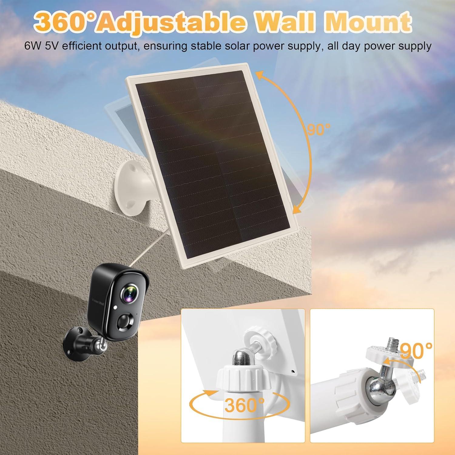 Cargador Solar OuOudoit para Cámara Arlo Essential 2K - 2 Paquete