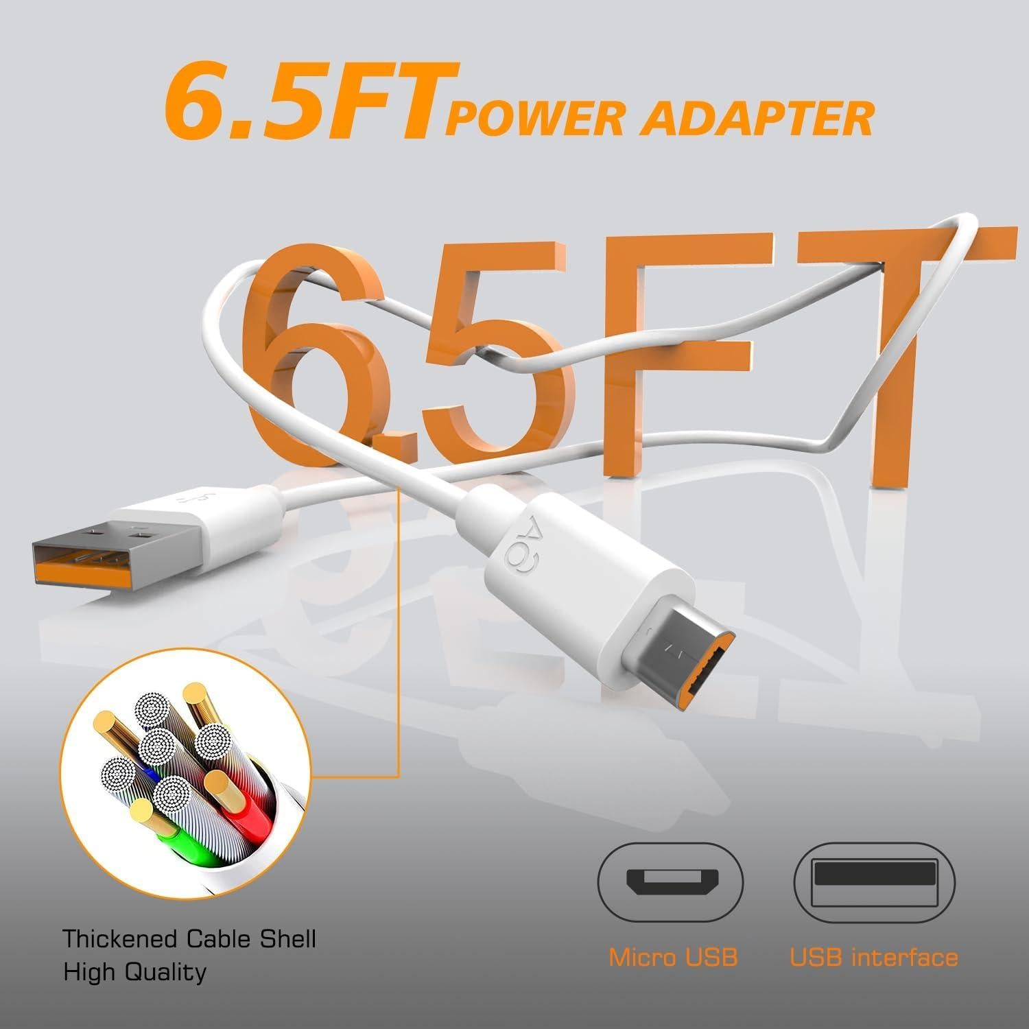 Cable de Alimentación Rápida BOEEA 1.95M para Cámaras Arlo y Wyze