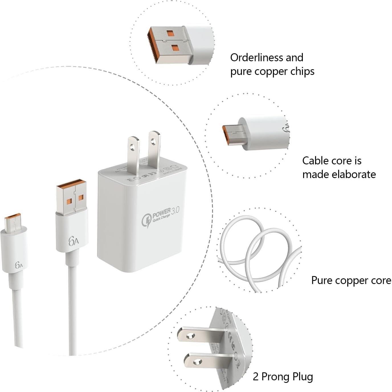 Cable de Alimentación Rápida BOEEA 1.95M para Cámaras Arlo y Wyze