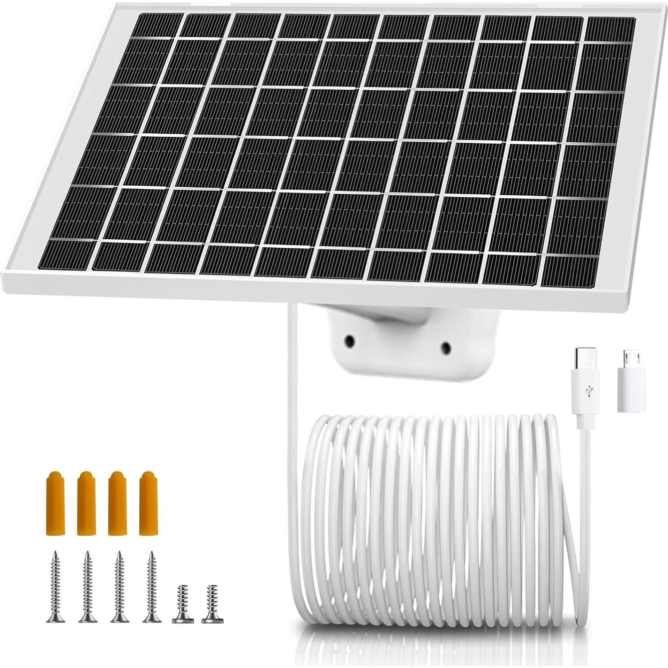 Paquete de 3 Cargadores Solares 5V para Cámaras Arlo y SimpliSafe