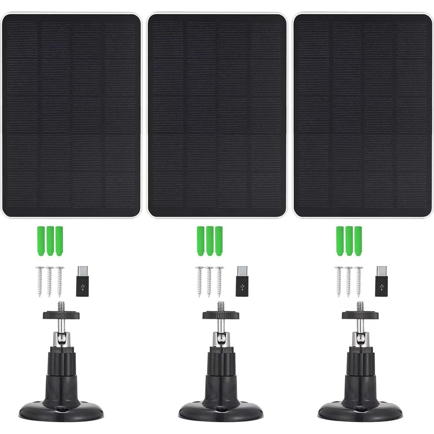 Paquete de 3 Cargadores Solares 5V para Cámaras Arlo y SimpliSafe