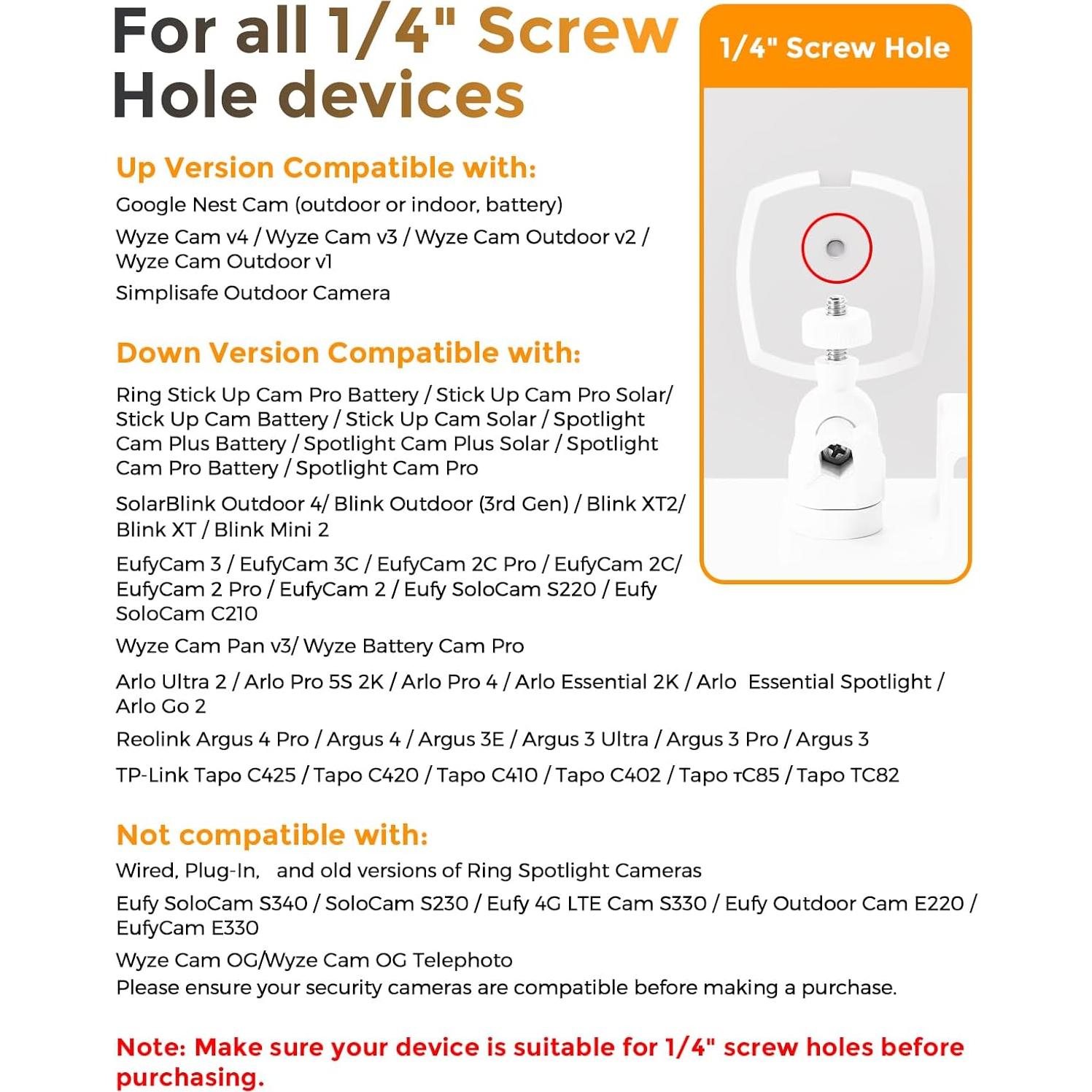 Soporte de Cámara de Seguridad Gusfeliz para Canalón - 2 Paquete