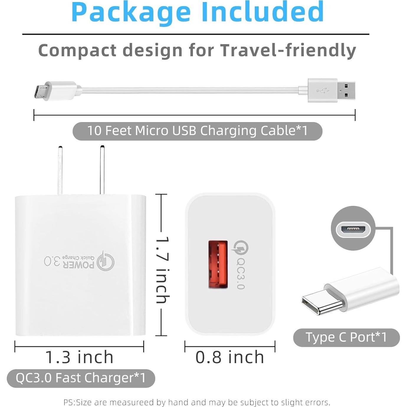 Cable de carga 3m 18W QC3.0 para cámaras Arlo y más