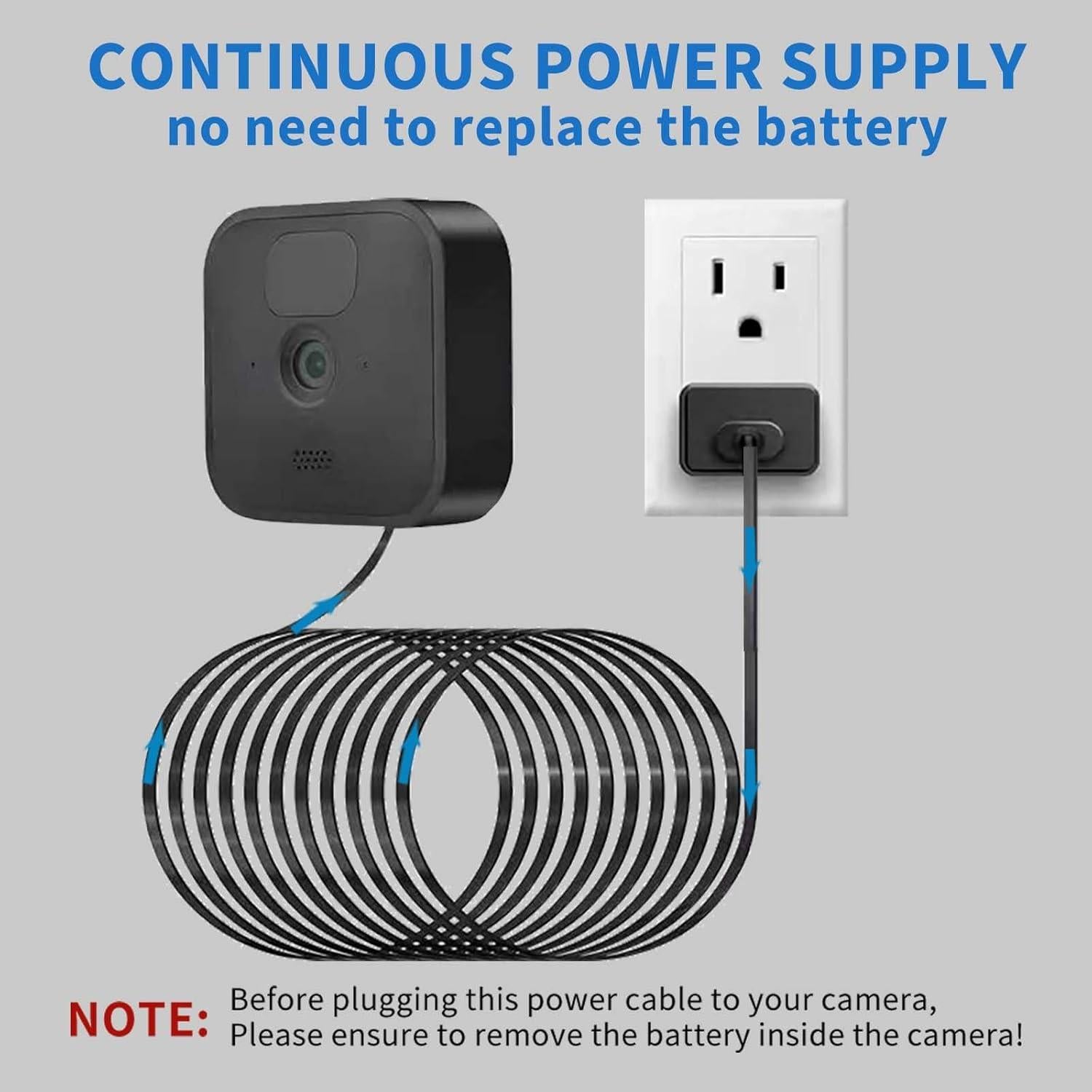 Cable de Extensión de Alimentación 7.92m DIANMU para Cámaras