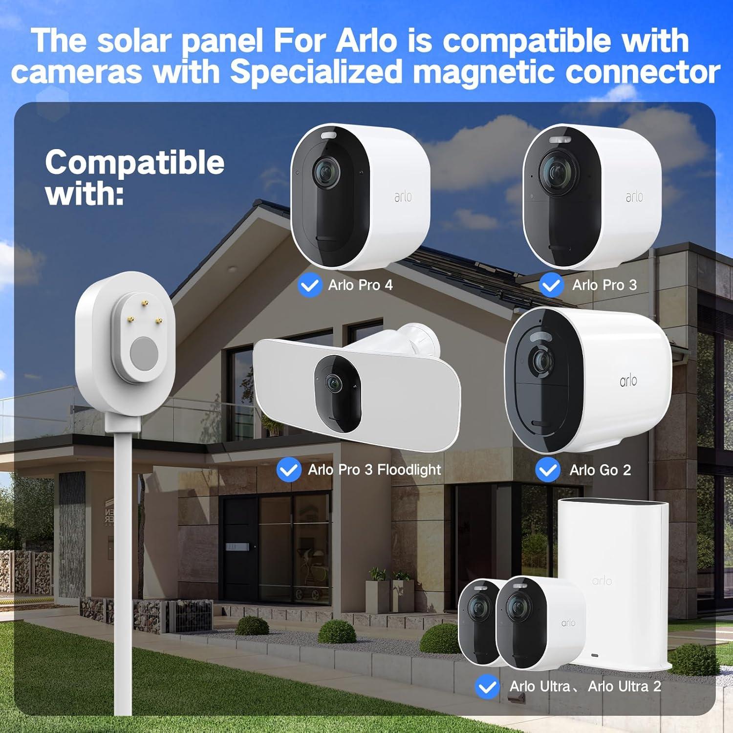 Panel Solar GYKZ 5W para Cámara Arlo, Resistente al Agua IP65