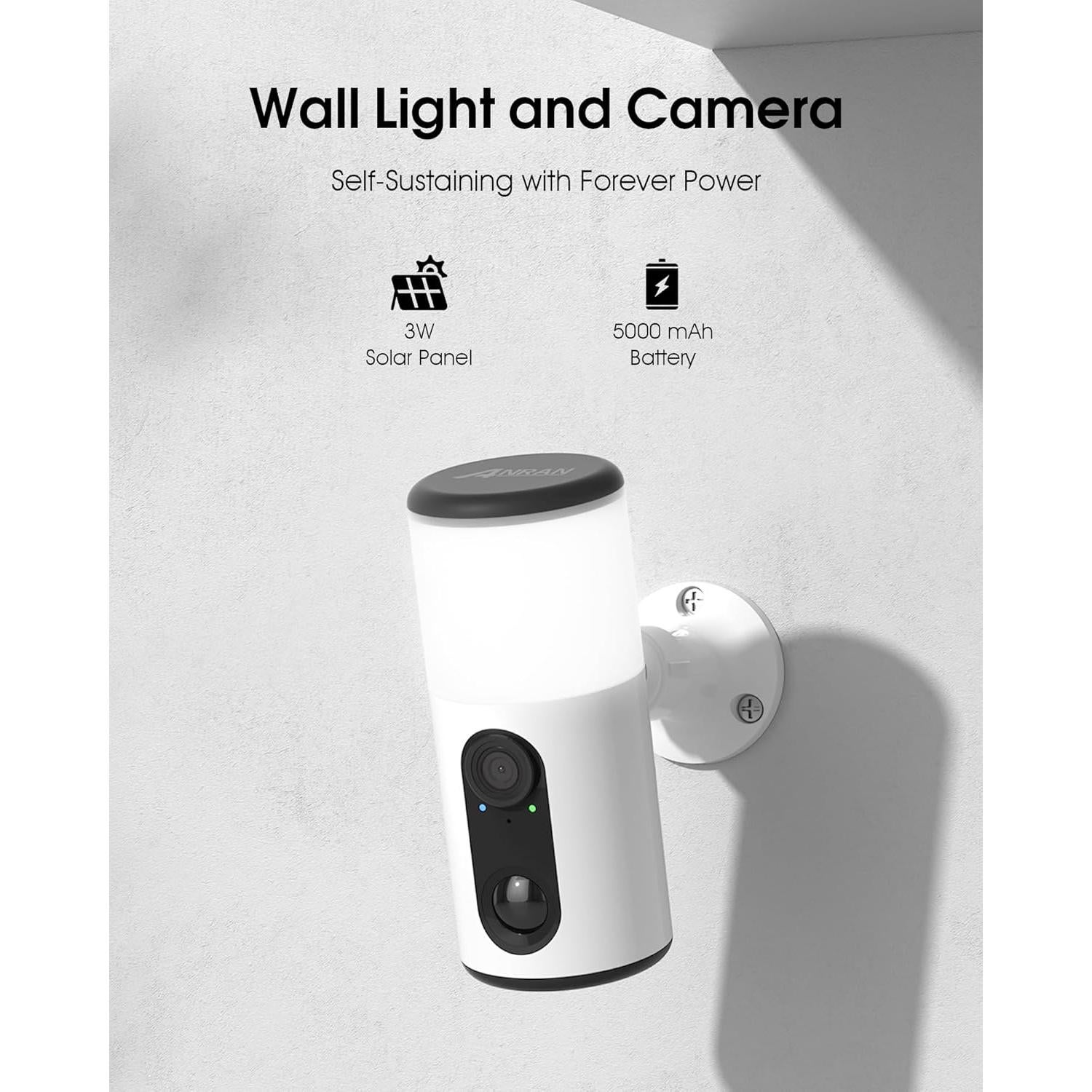 Cámaras de Seguridad Solar ANRAN 2K Inalámbricas para Exterior