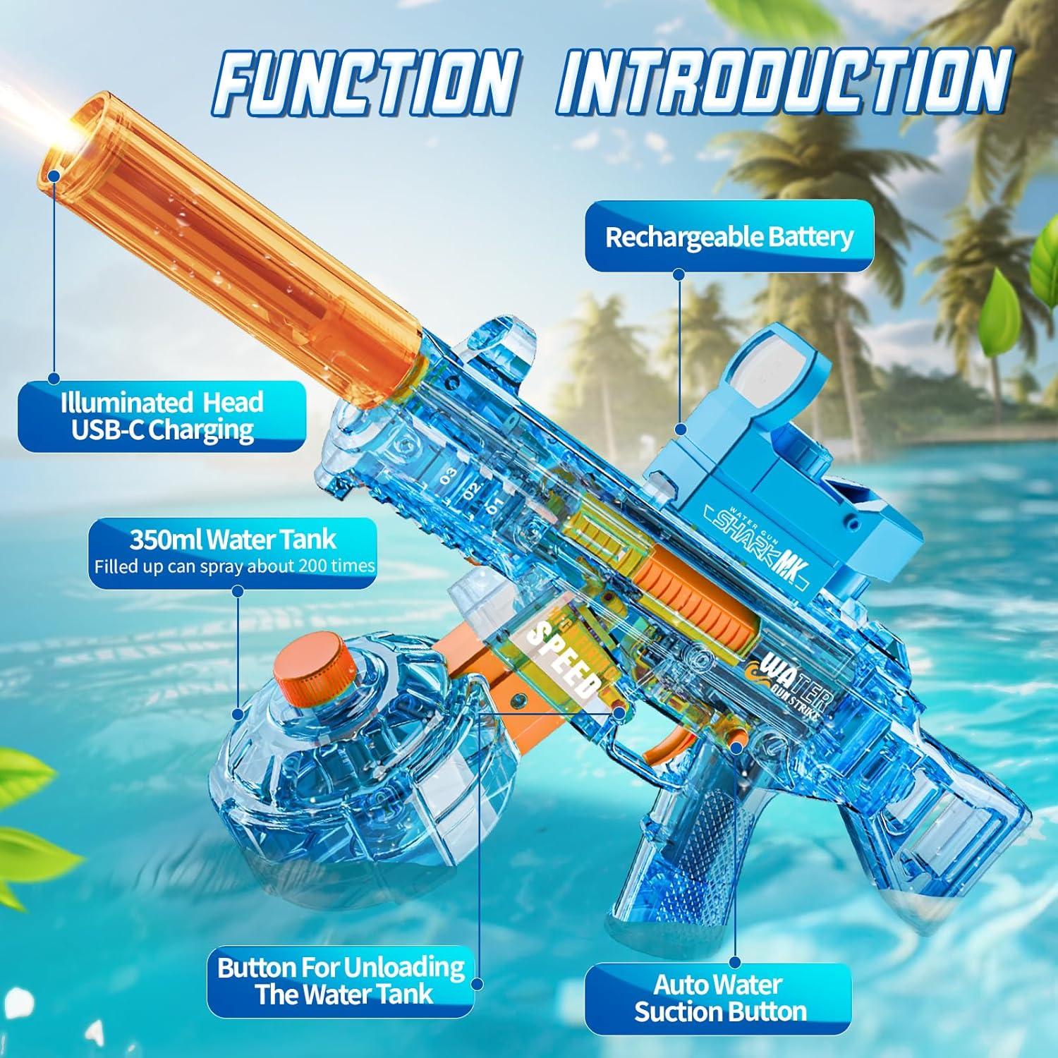 Pistola de Agua Eléctrica Britik 9.75m para Niños y Adultos