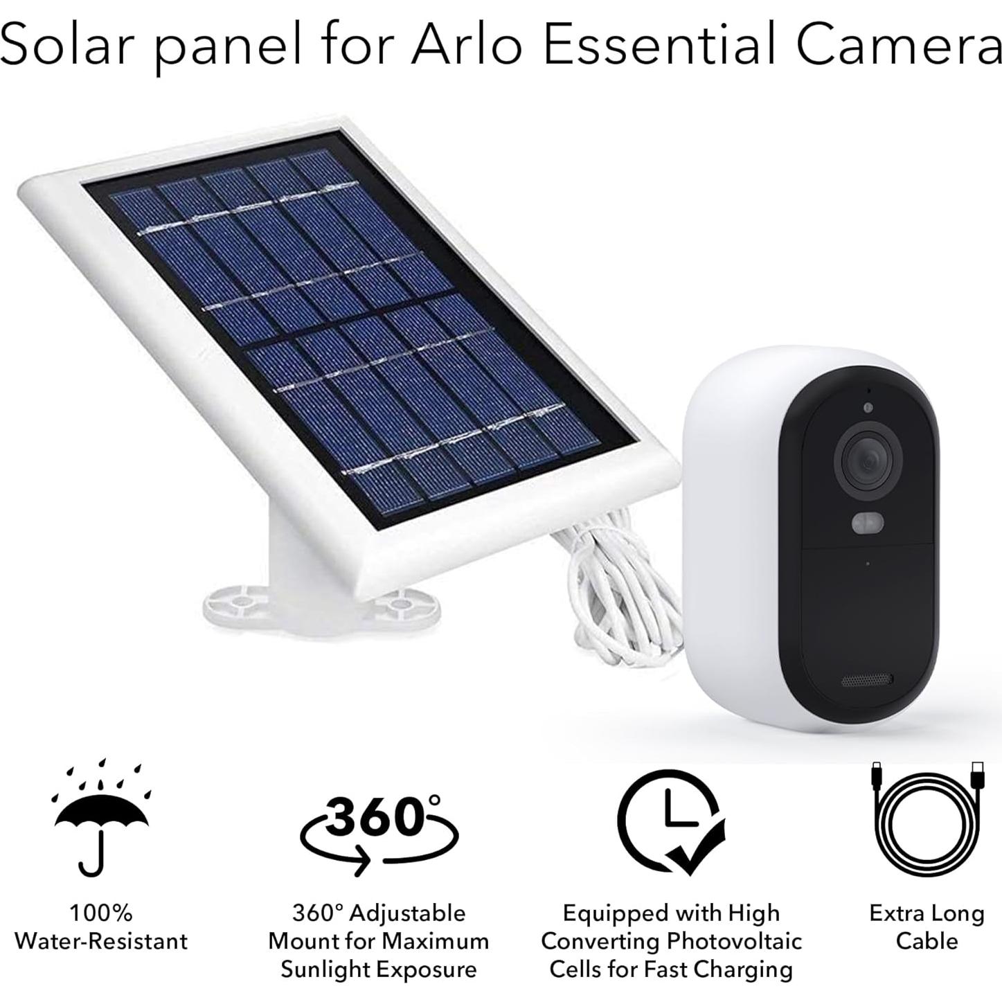 Panel Solar Wasserstein para Cámara Arlo Essential 2K Exterior
