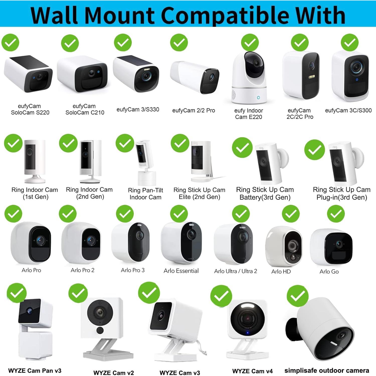 Paquete de 3 Soportes de Pared Ajustables para Cámara Arlo y Ring