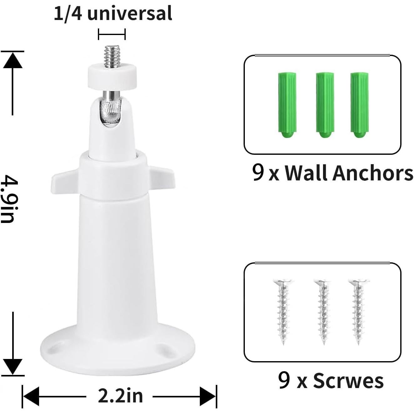 Paquete de 3 Soportes de Pared Ajustables para Cámara Arlo y Ring