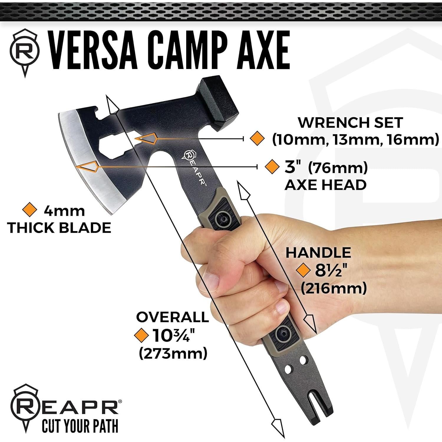 Hacha de Campamento Reapr Versa 27.3 cm Multifuncional con Martillo