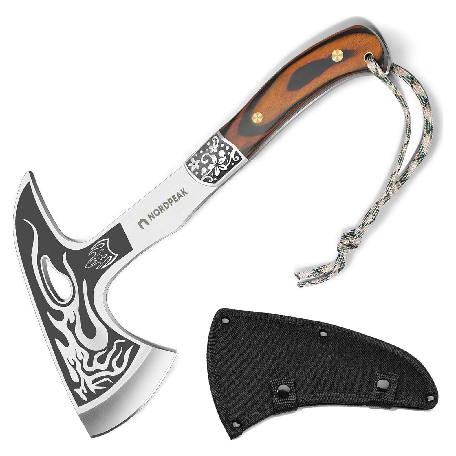 Hacha de Camping NORDPEAK con Funda - Hoja de Acero 8.49 cm