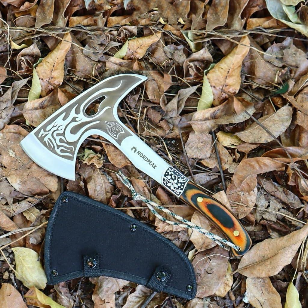 Hacha de Camping NORDPEAK con Funda - Hoja de Acero 8.49 cm