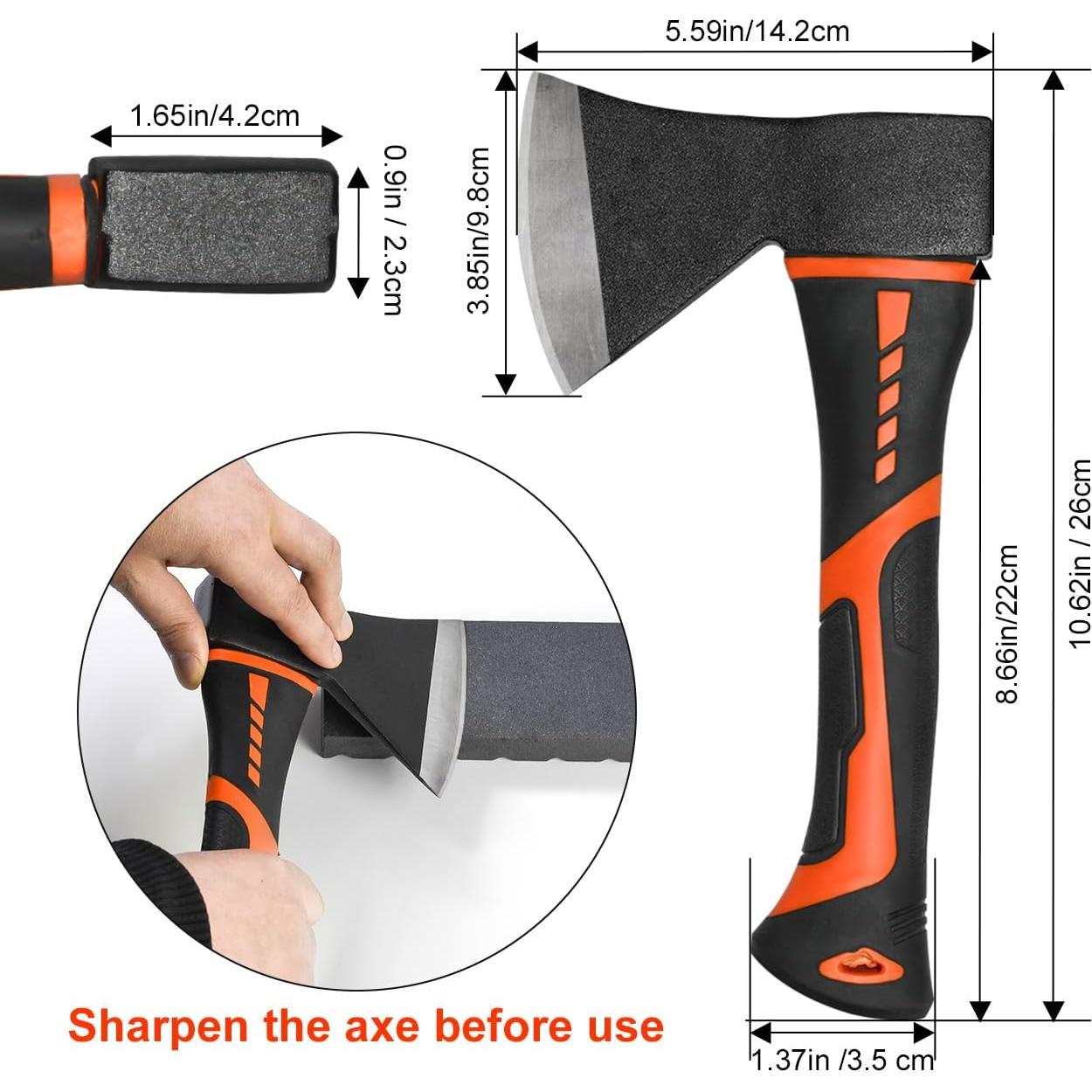 Hacha de Camping ZUZUAN 26 cm Acero Carbono Mango Antideslizante