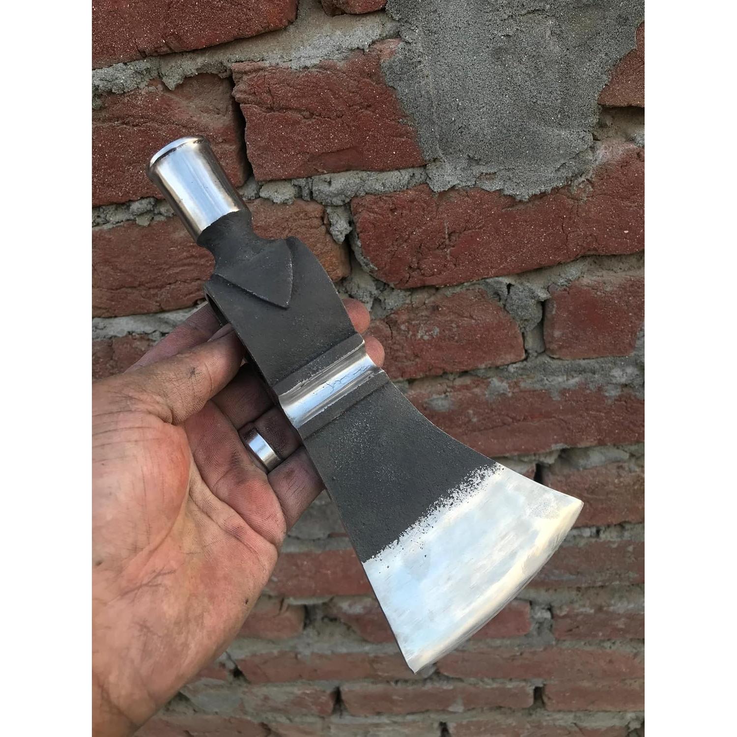 Hacha Vikinga Forjada a Mano Master Damascus 56cm con Funda