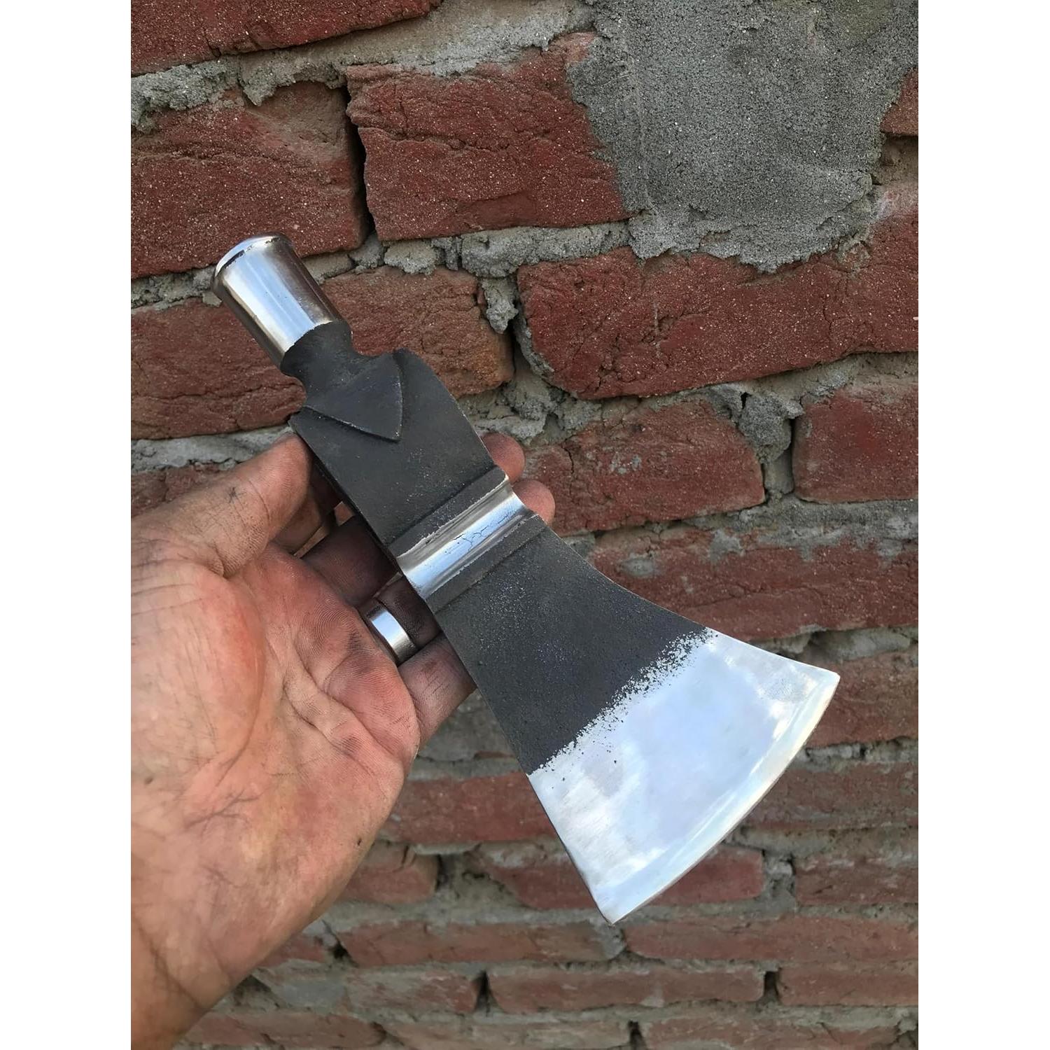 Hacha Vikinga Forjada a Mano Master Damascus 56cm con Funda