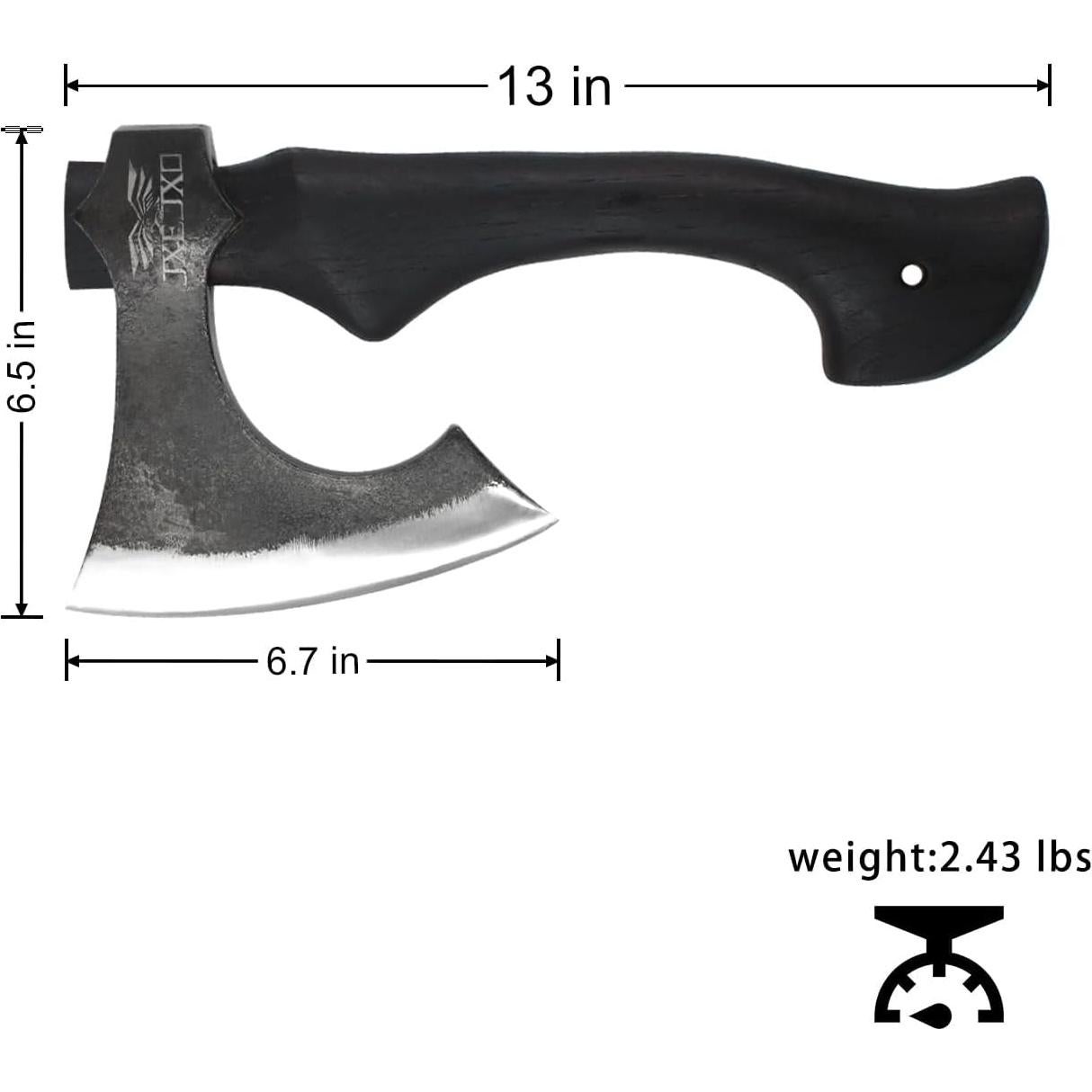 Hacha de Camping JXE JXO 33 cm Acero Manganeso con Funda